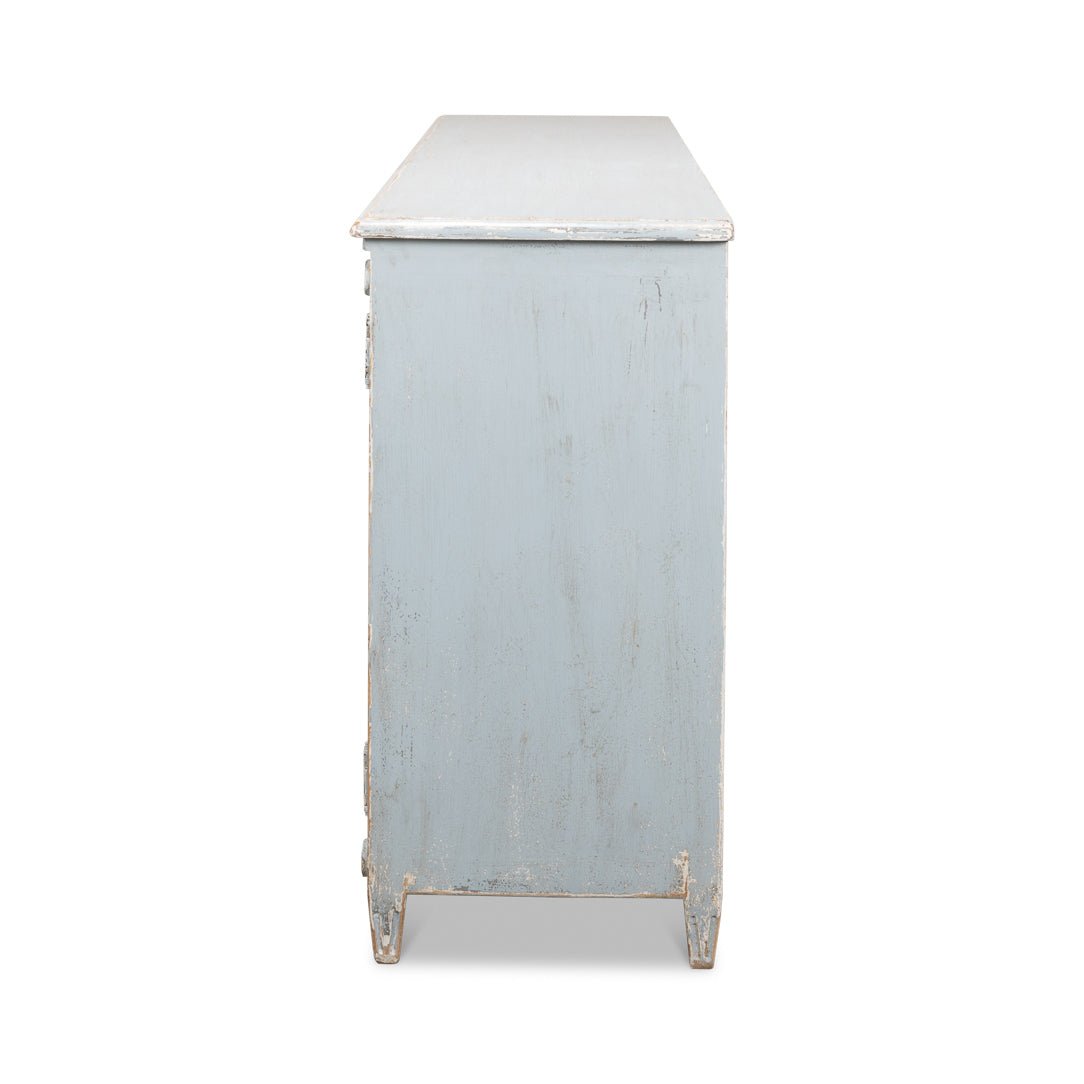 French Provincial Blue Painted Sideboard - English Georgian America