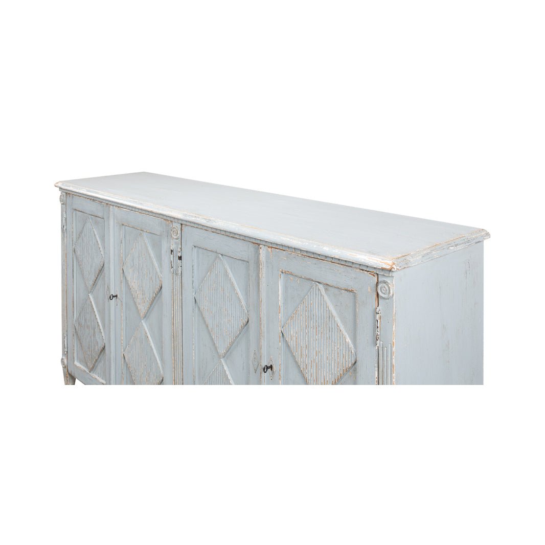 French Provincial Blue Painted Sideboard - English Georgian America