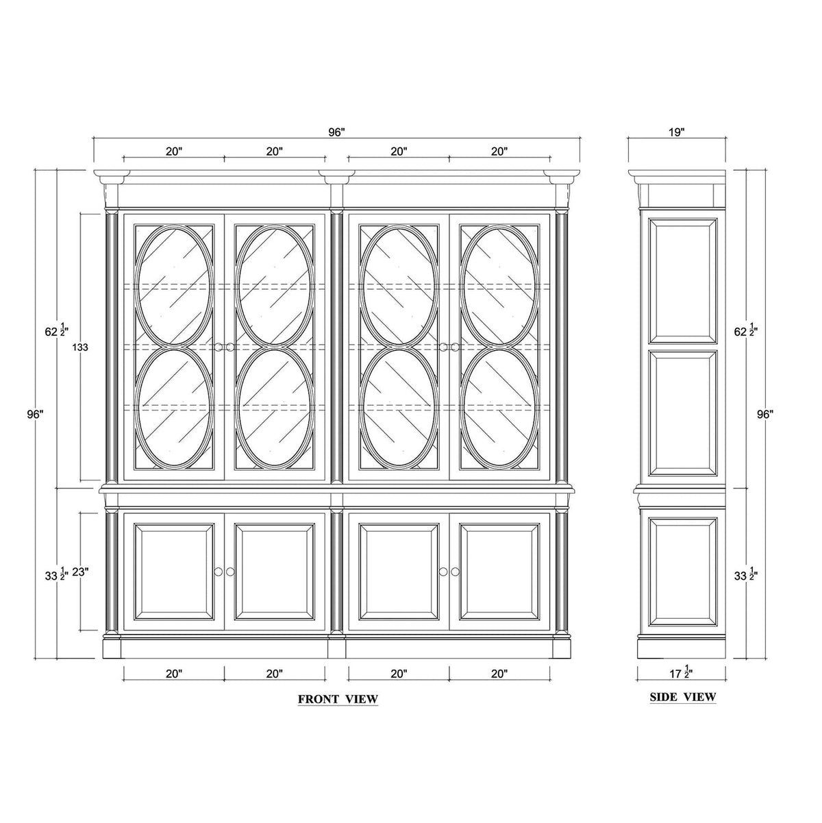 French Provincial Bookcase - Fruitwood - English Georgian America