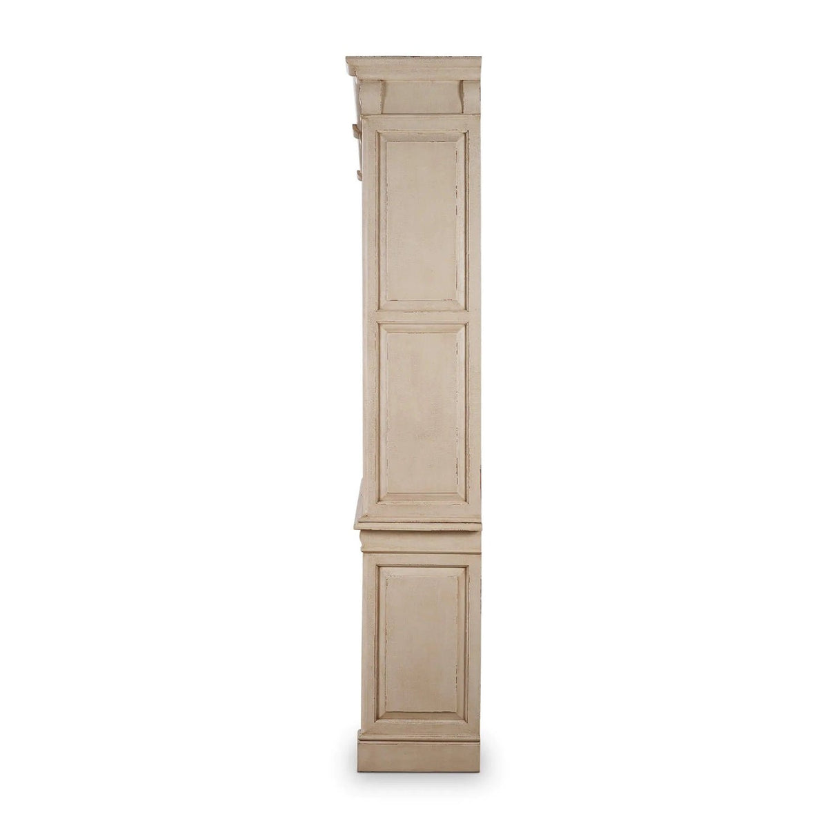 French Provincial Bookcase - Vintage Cream - English Georgian America
