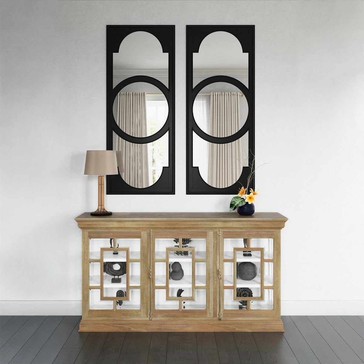 French Provincial Fruitwood Credenza - English Georgian America