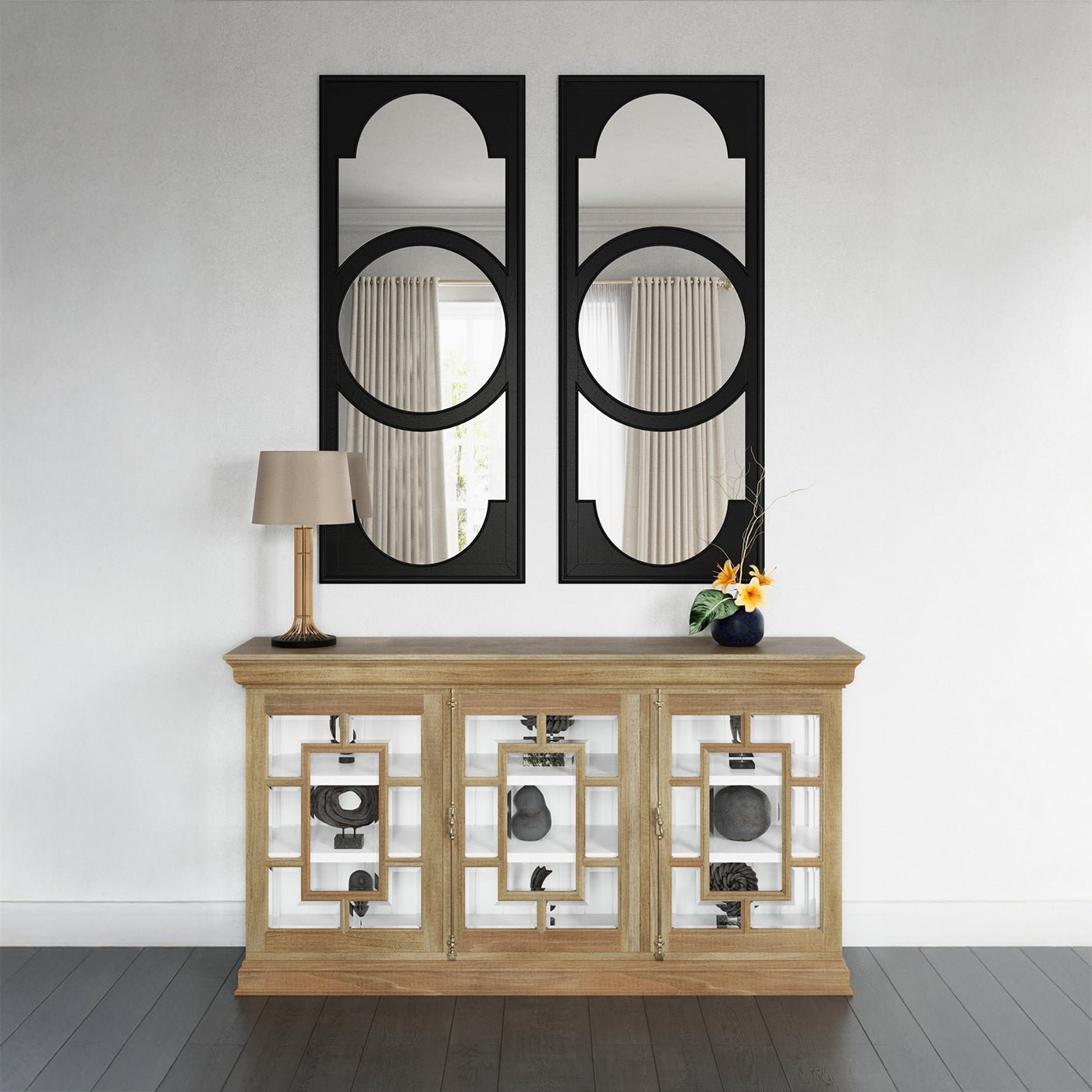 French Provincial Fruitwood Credenza - English Georgian America