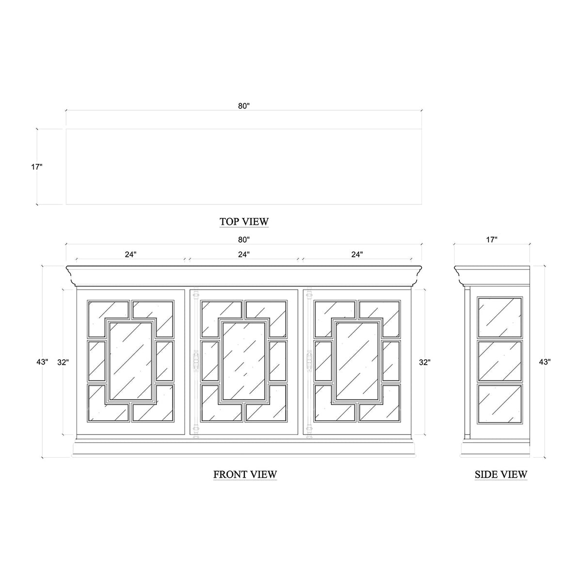 French Provincial Fruitwood Credenza - English Georgian America