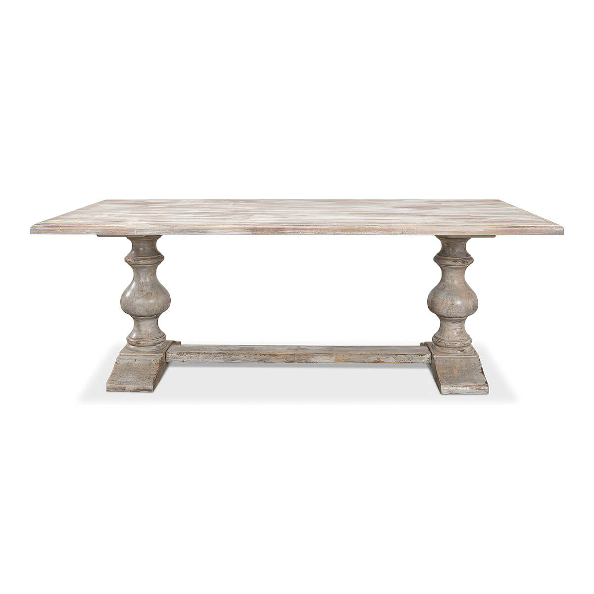 French Provincial Grey Refectory Table - English Georgian America