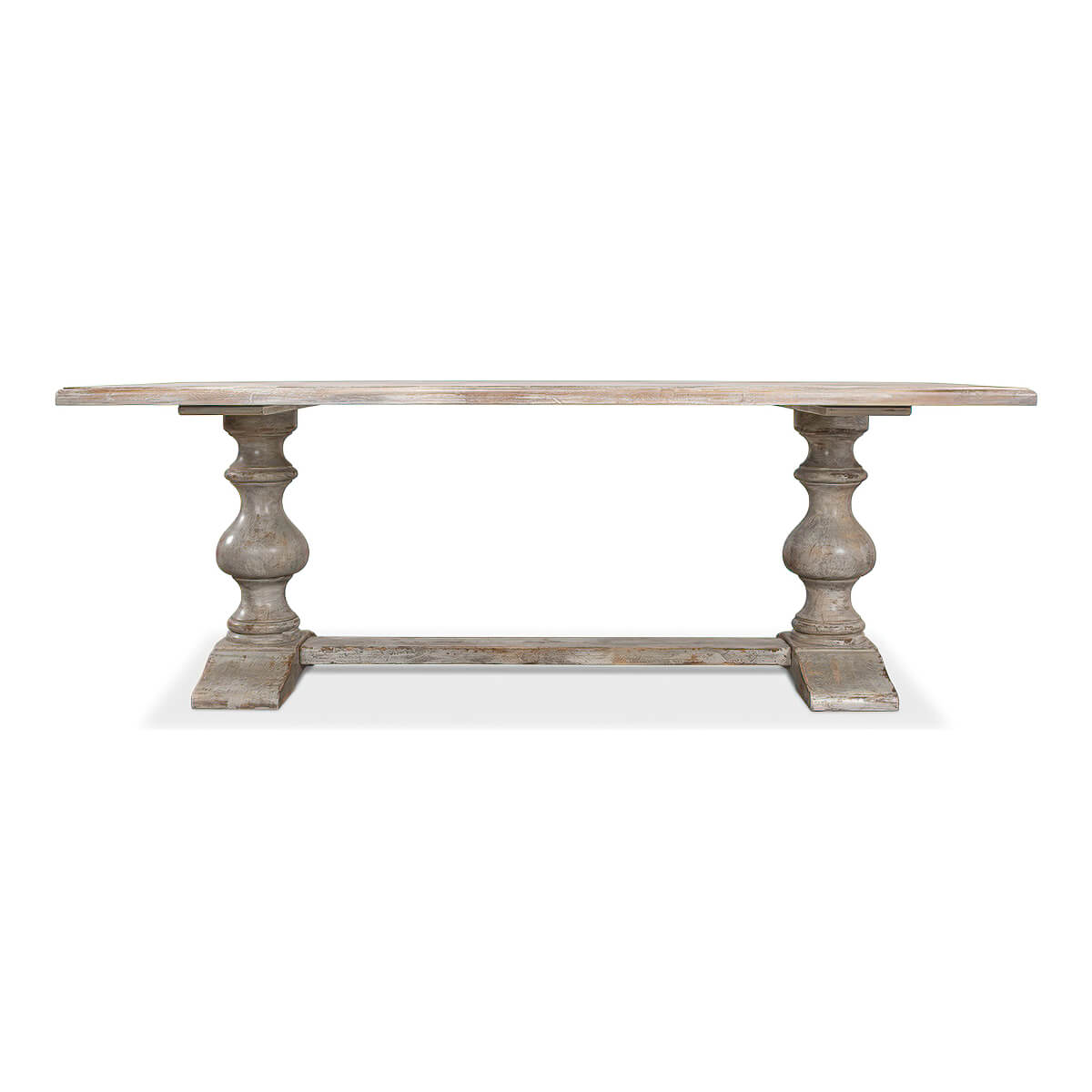 French Provincial Grey Refectory Table - English Georgian America