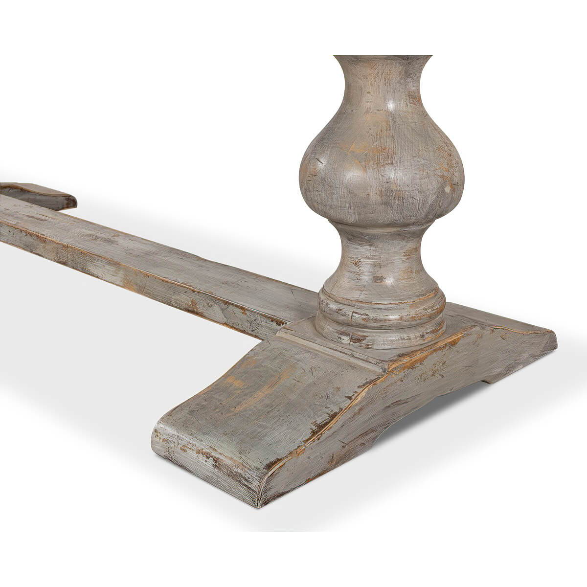 French Provincial Grey Refectory Table - English Georgian America