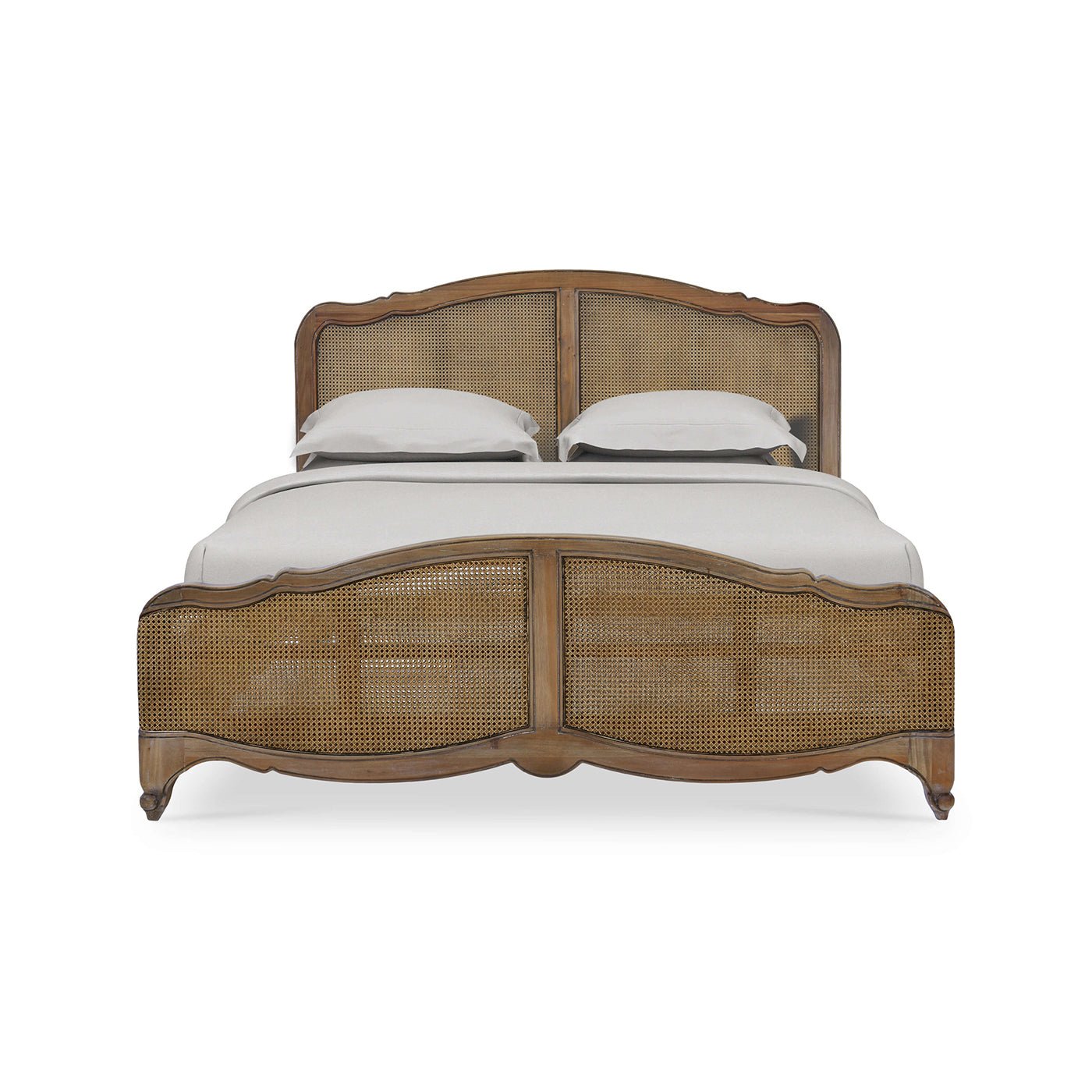 French Provincial King Bed - Straw Wash Finish - English Georgian America