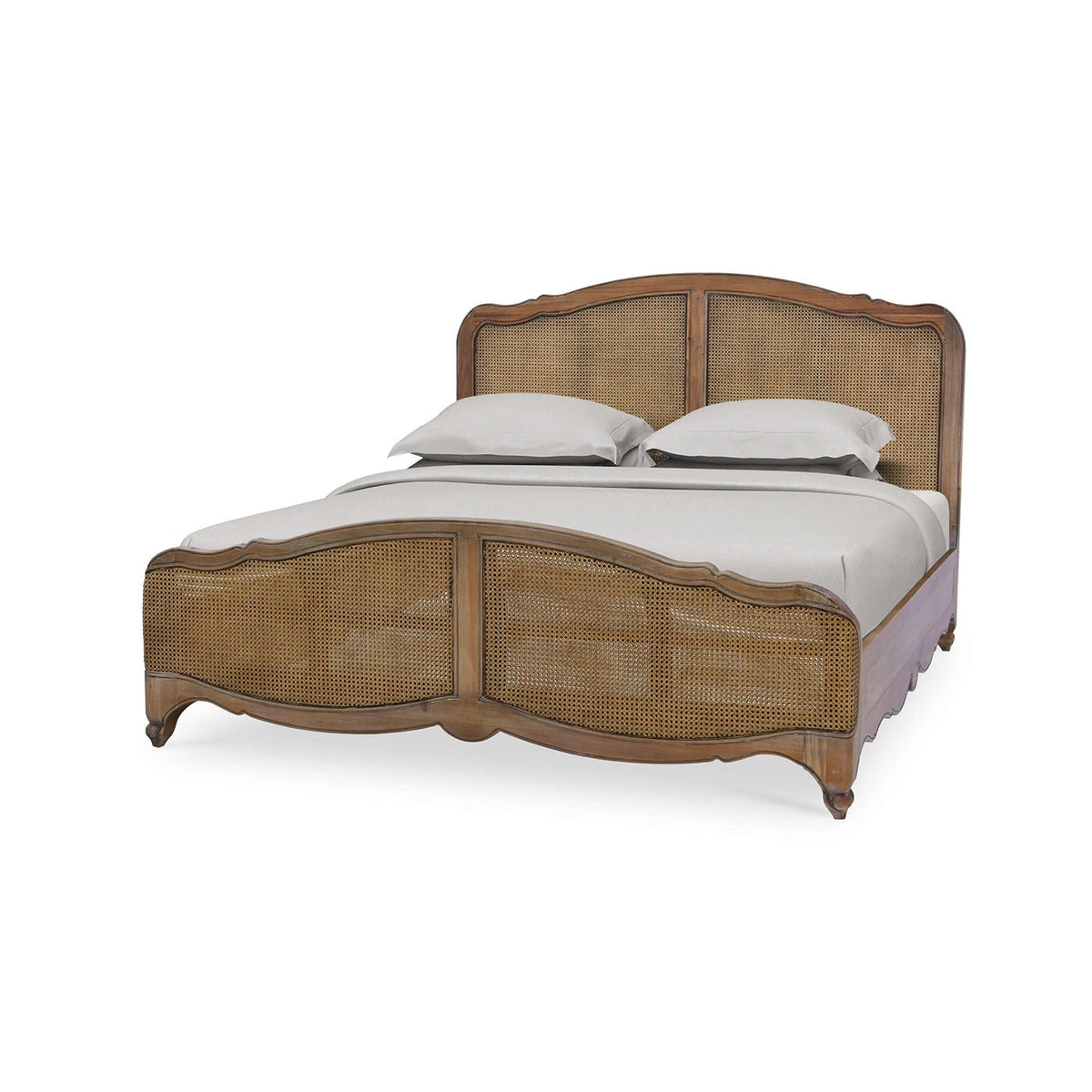 French Provincial King Bed - Straw Wash Finish - English Georgian America