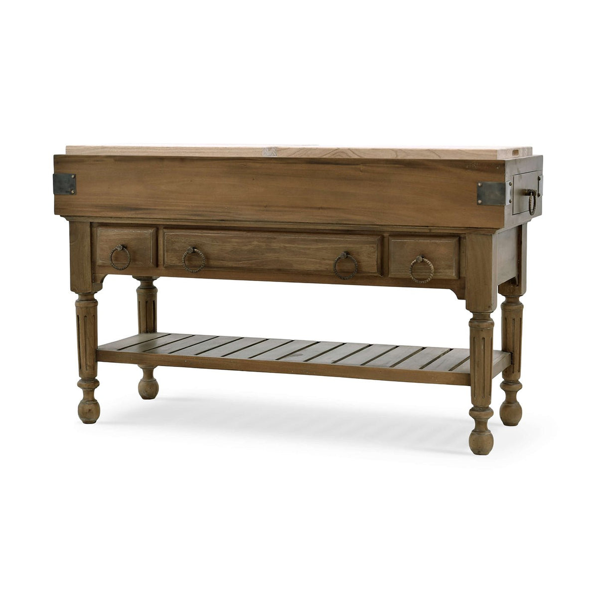 French Provincial Large Kitchen Island - English Georgian America