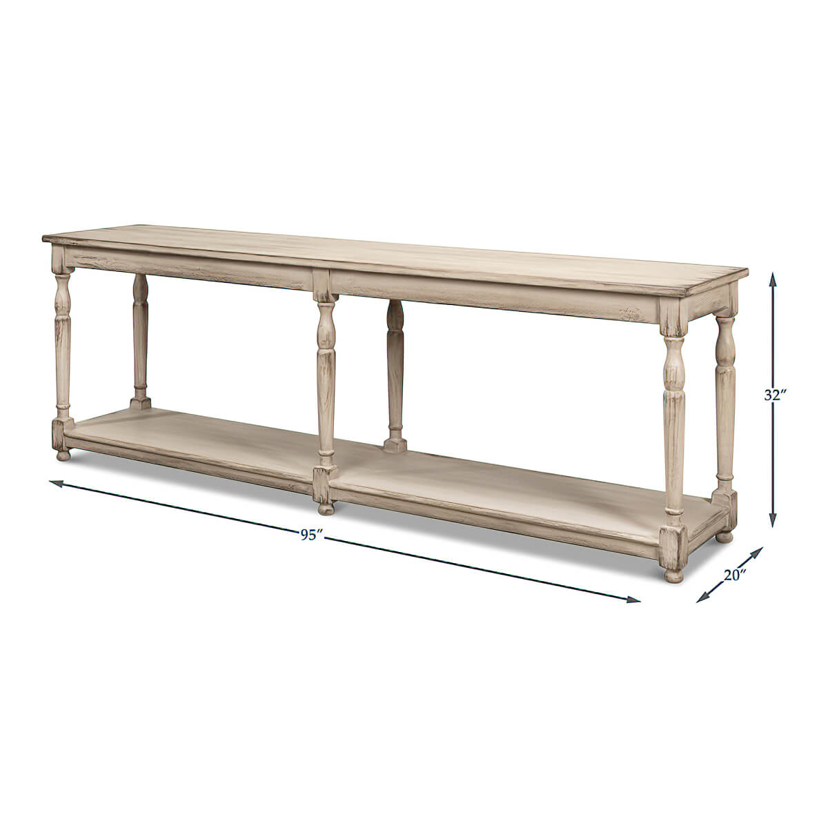 French Provincial Long Console - English Georgian America