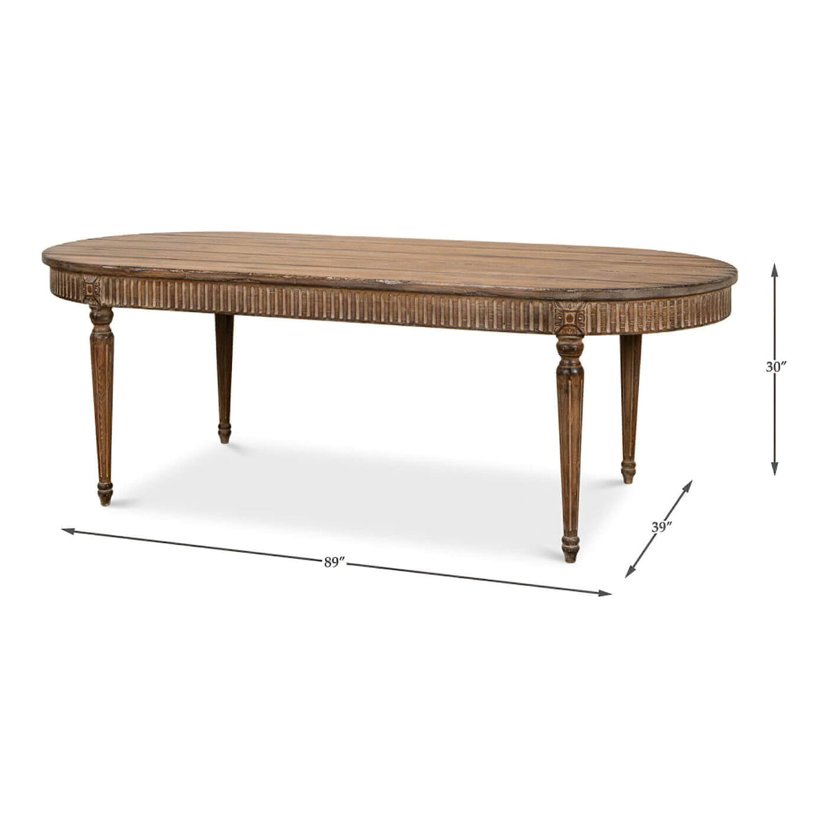 French Provincial Oval Dining Table - English Georgian America