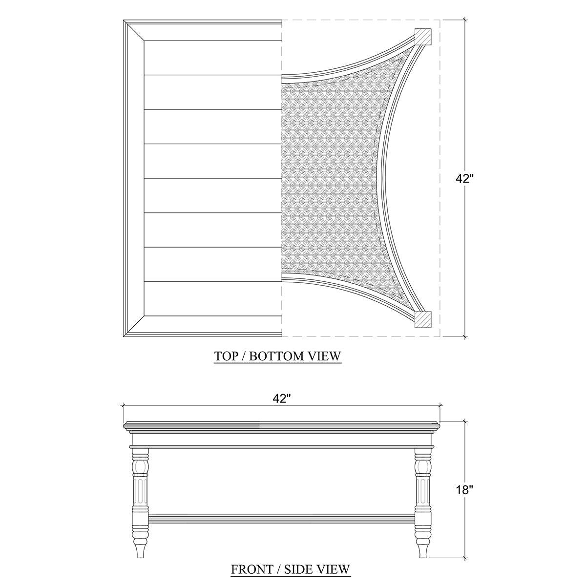 French Provincial Painted Coffee Table - English Georgian America