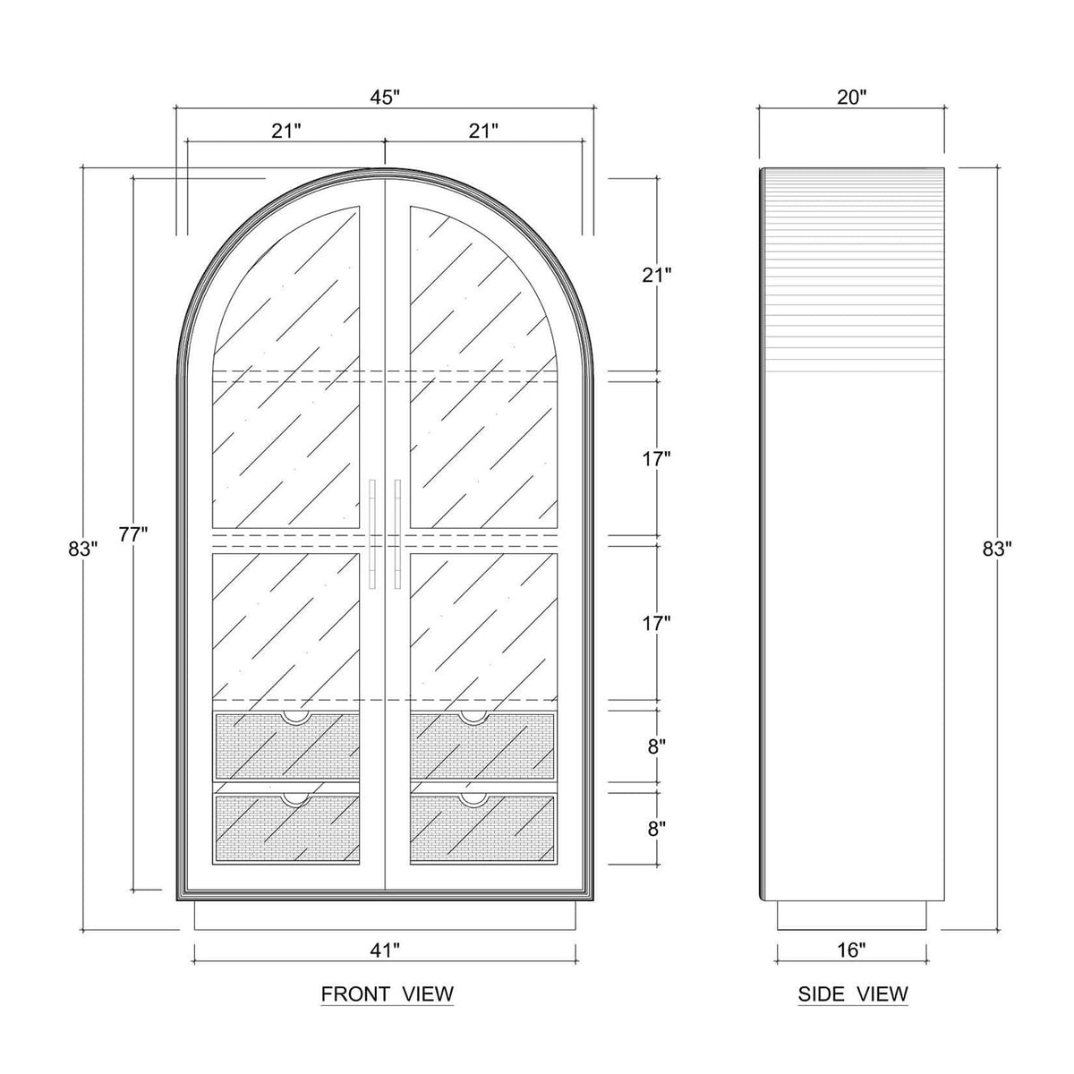 French Provincial Painted Display Cabinet - English Georgian America