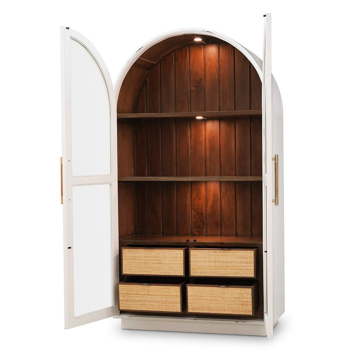 French Provincial Painted Display Cabinet - English Georgian America