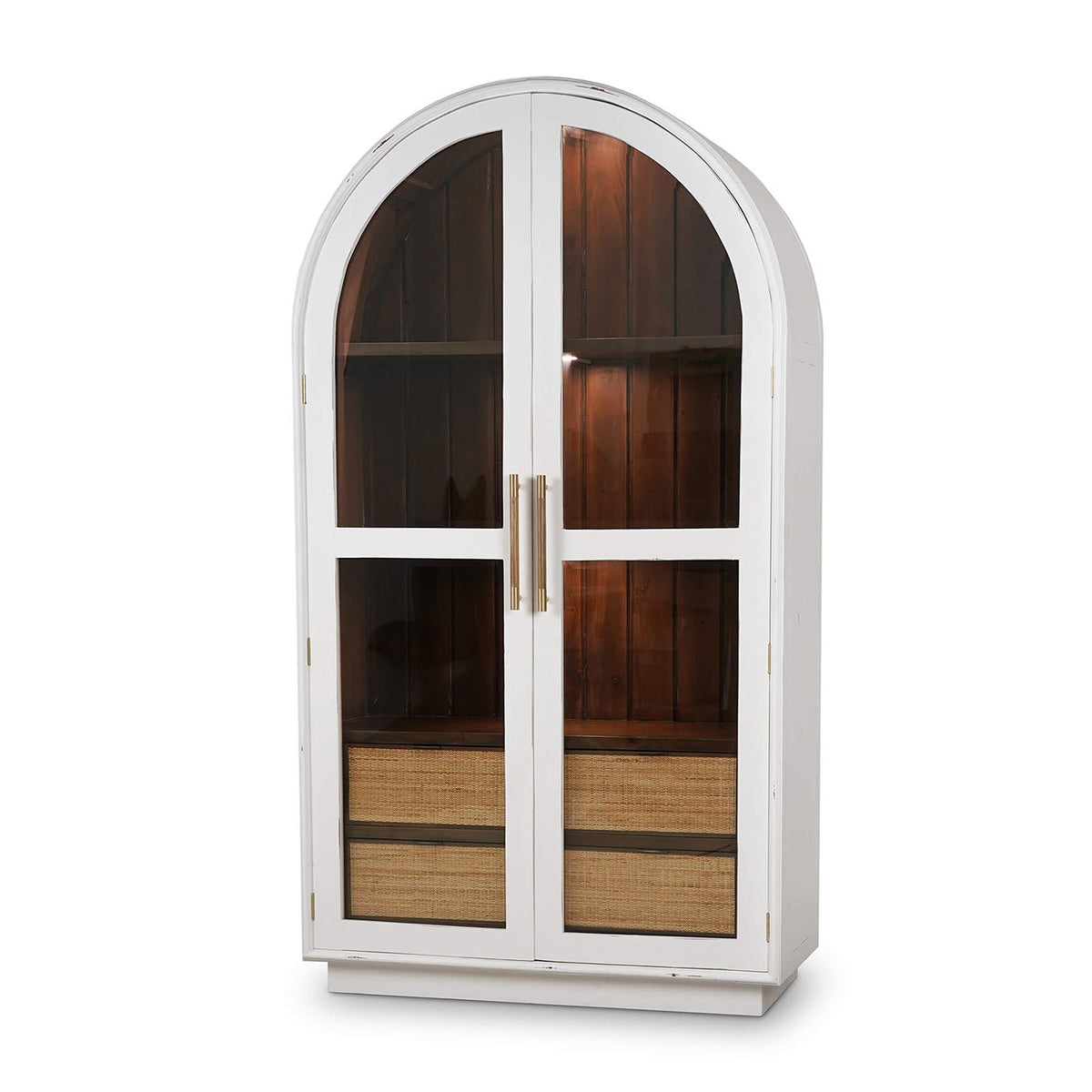 French Provincial Painted Display Cabinet - English Georgian America