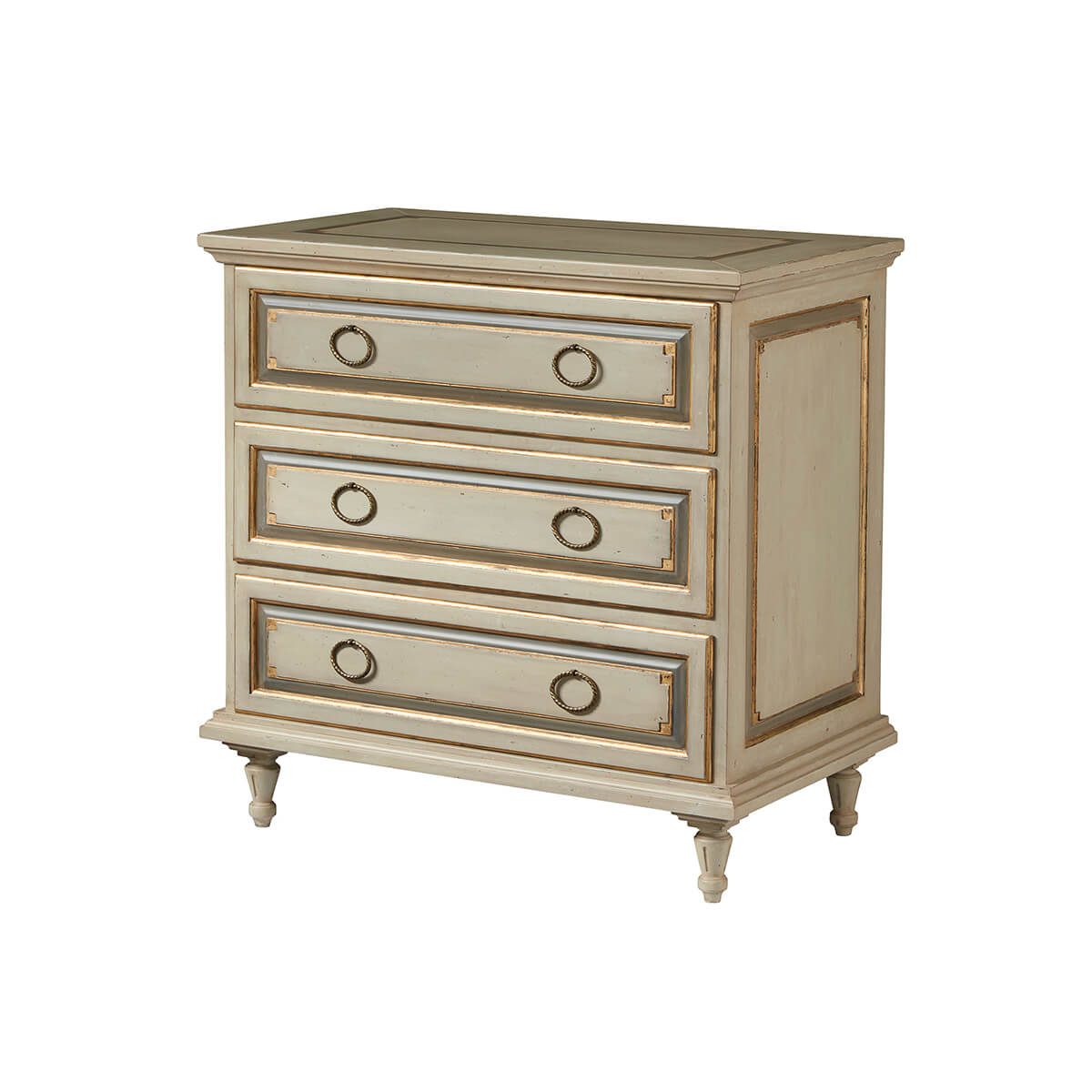 French Provincial Painted Nightstand - English Georgian America