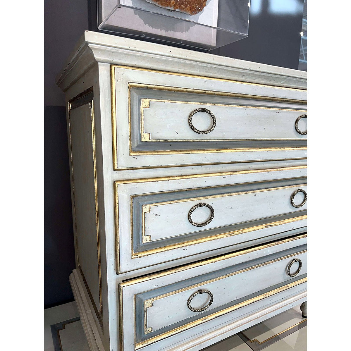 French Provincial Painted Nightstand - English Georgian America