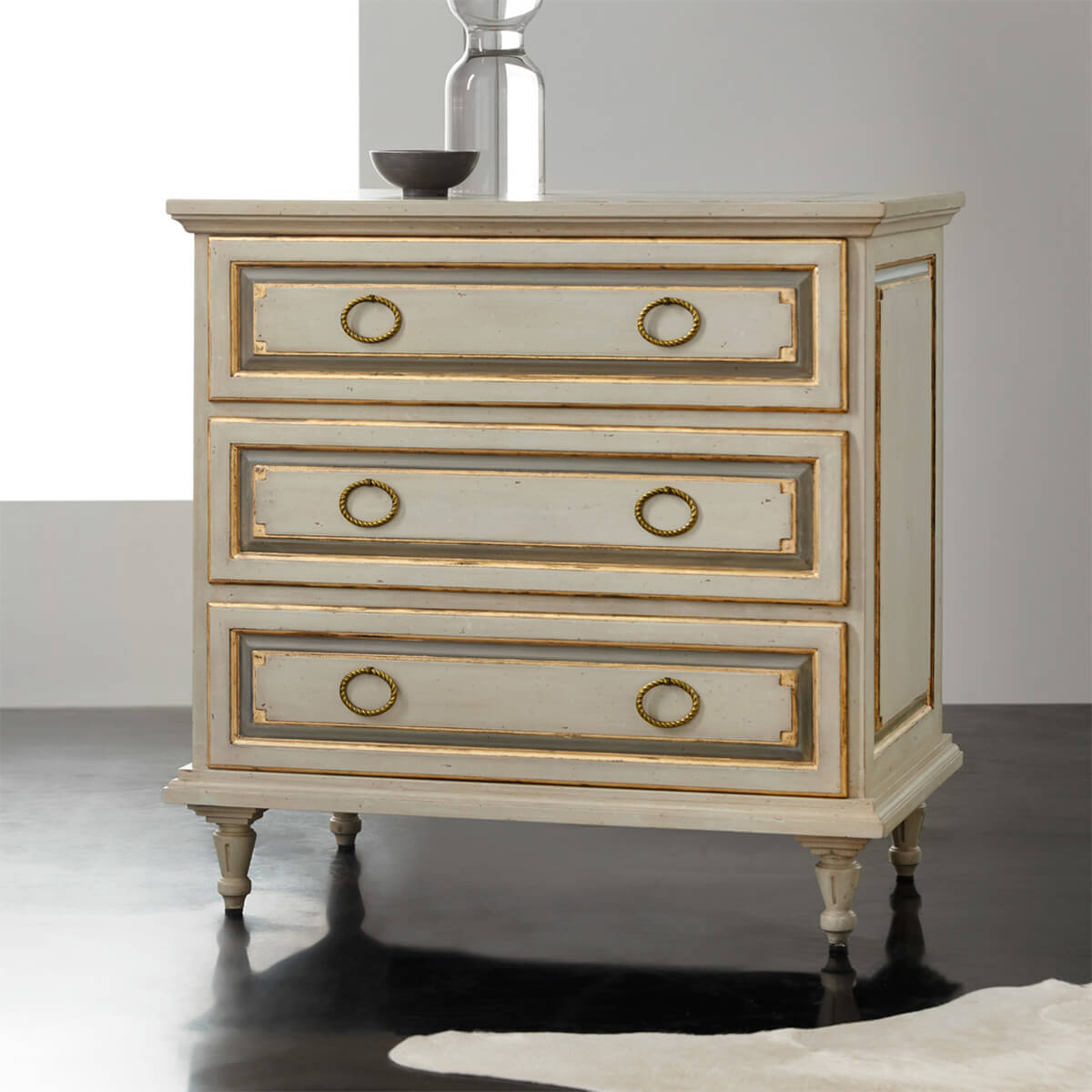 French Provincial Painted Nightstand - English Georgian America