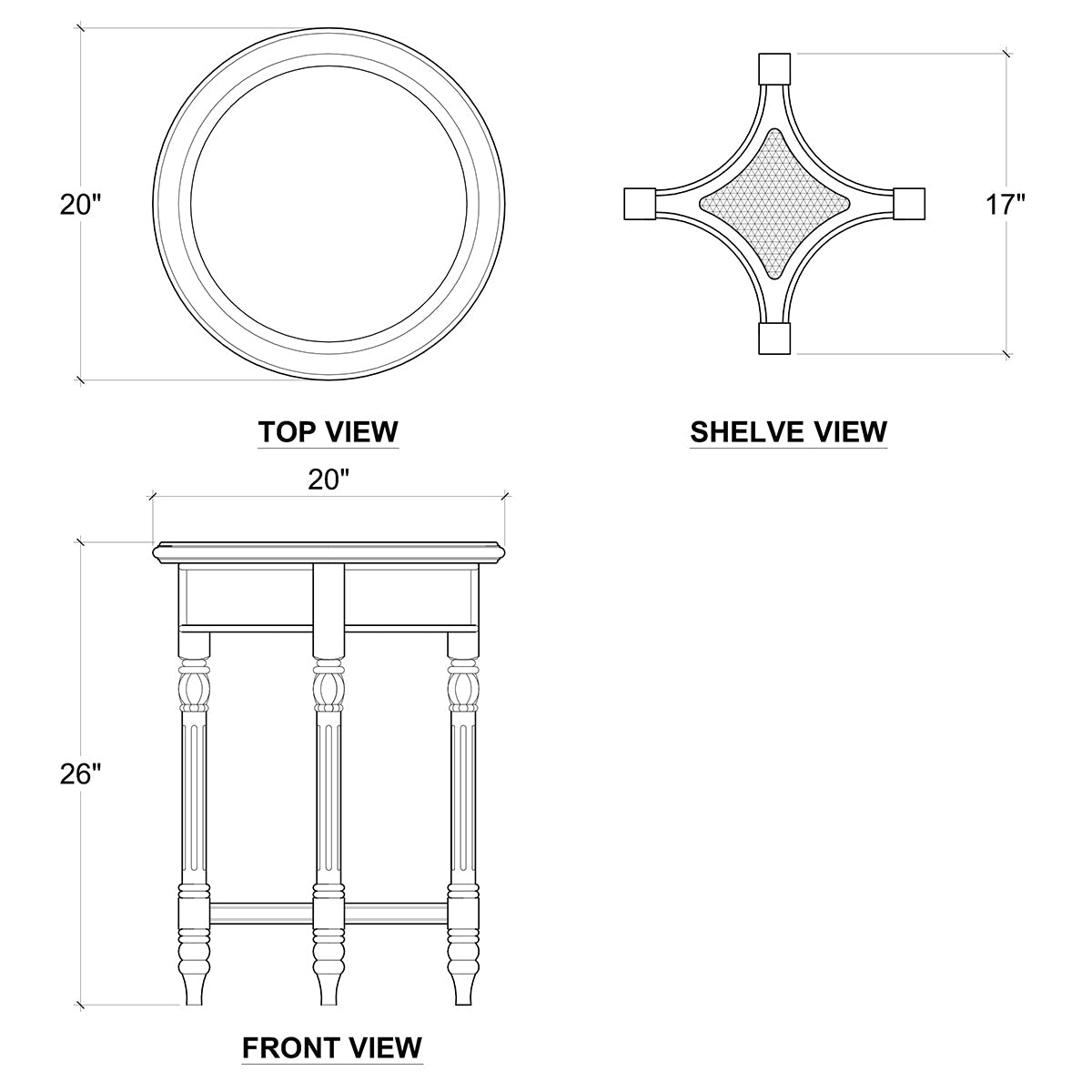 French Provincial Painted Round End Table - English Georgian America