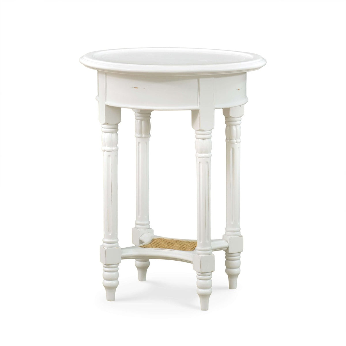 French Provincial Painted Round End Table - English Georgian America