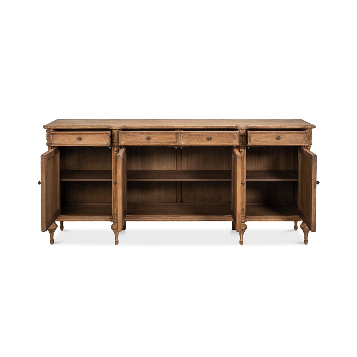 French Provincial Pine Buffet Sideboard - English Georgian America