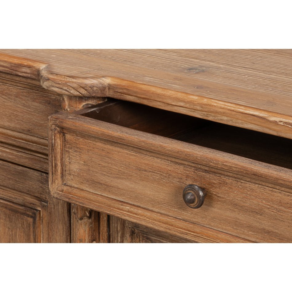 French Provincial Pine Buffet Sideboard - English Georgian America