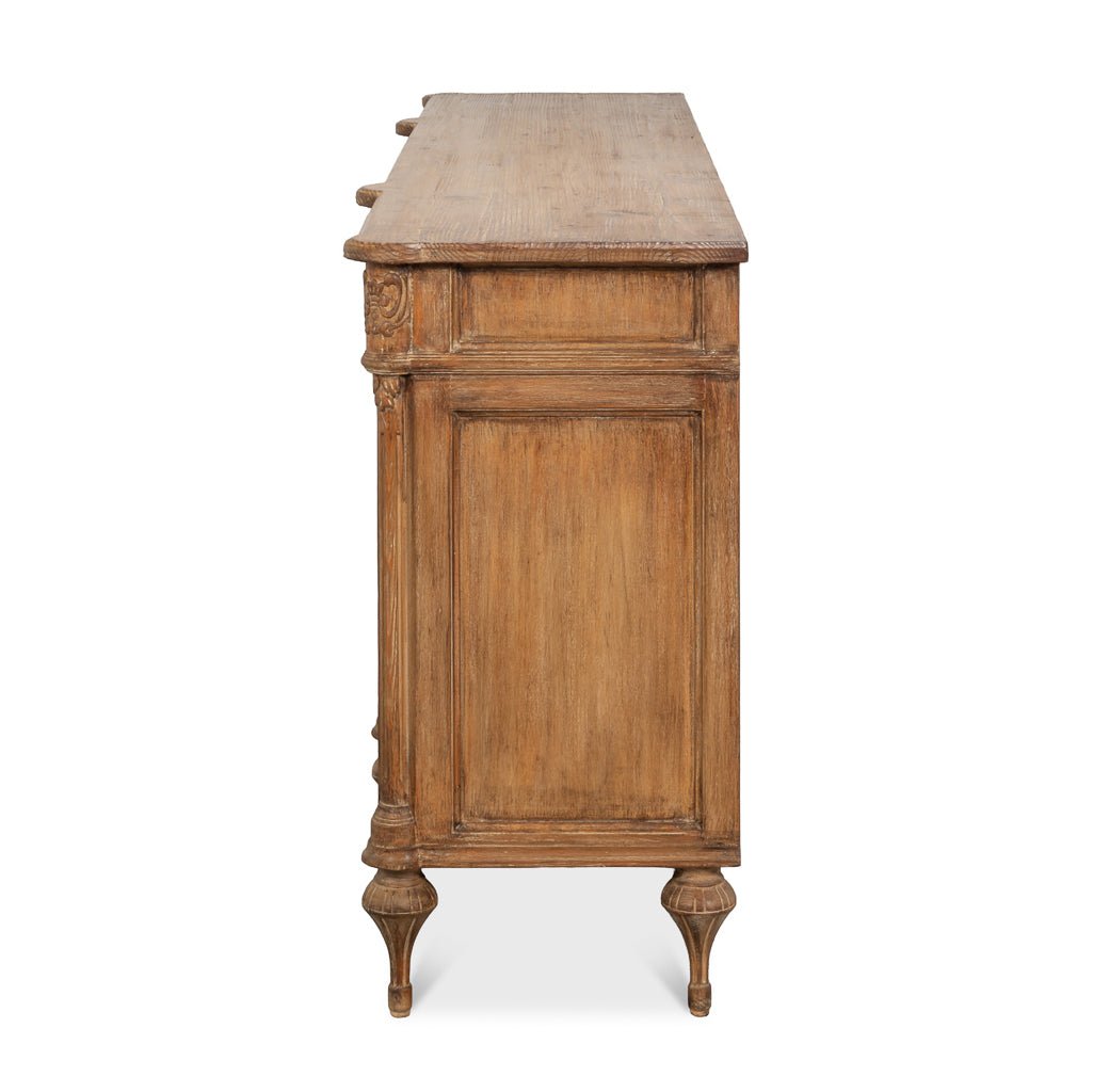 French Provincial Pine Buffet Sideboard - English Georgian America