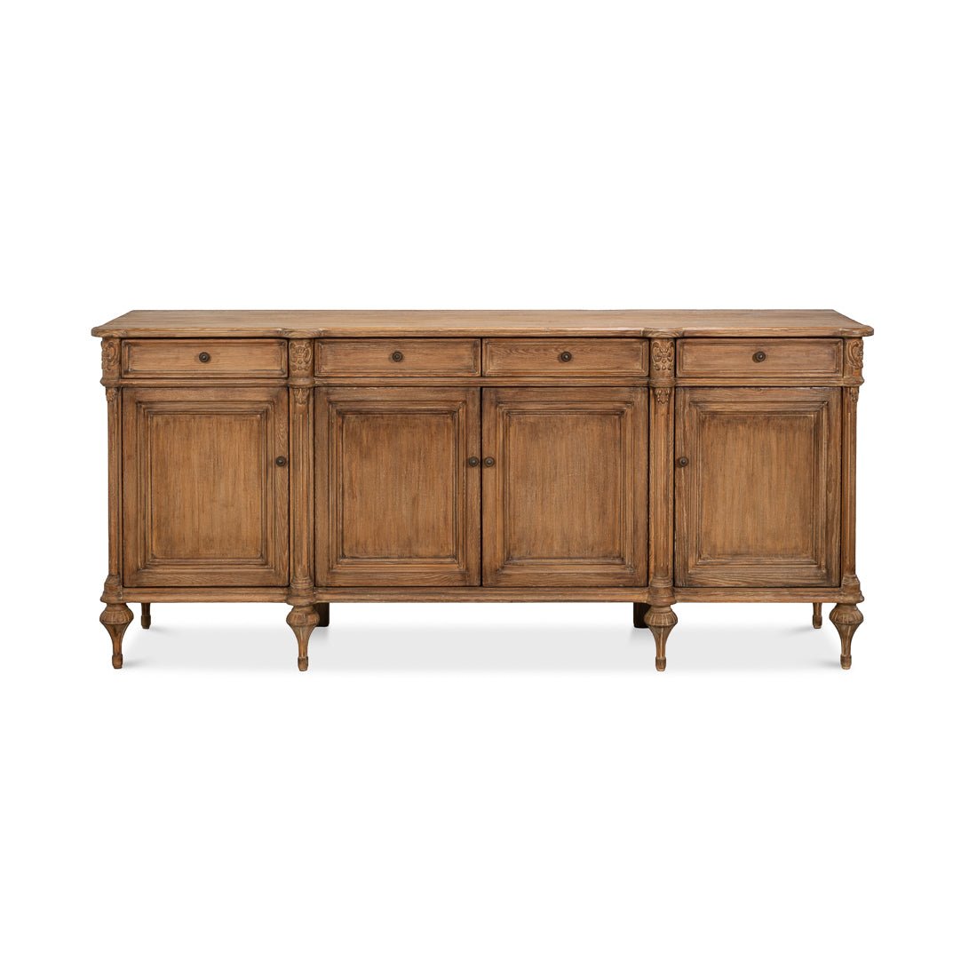 French Provincial Pine Buffet Sideboard - English Georgian America