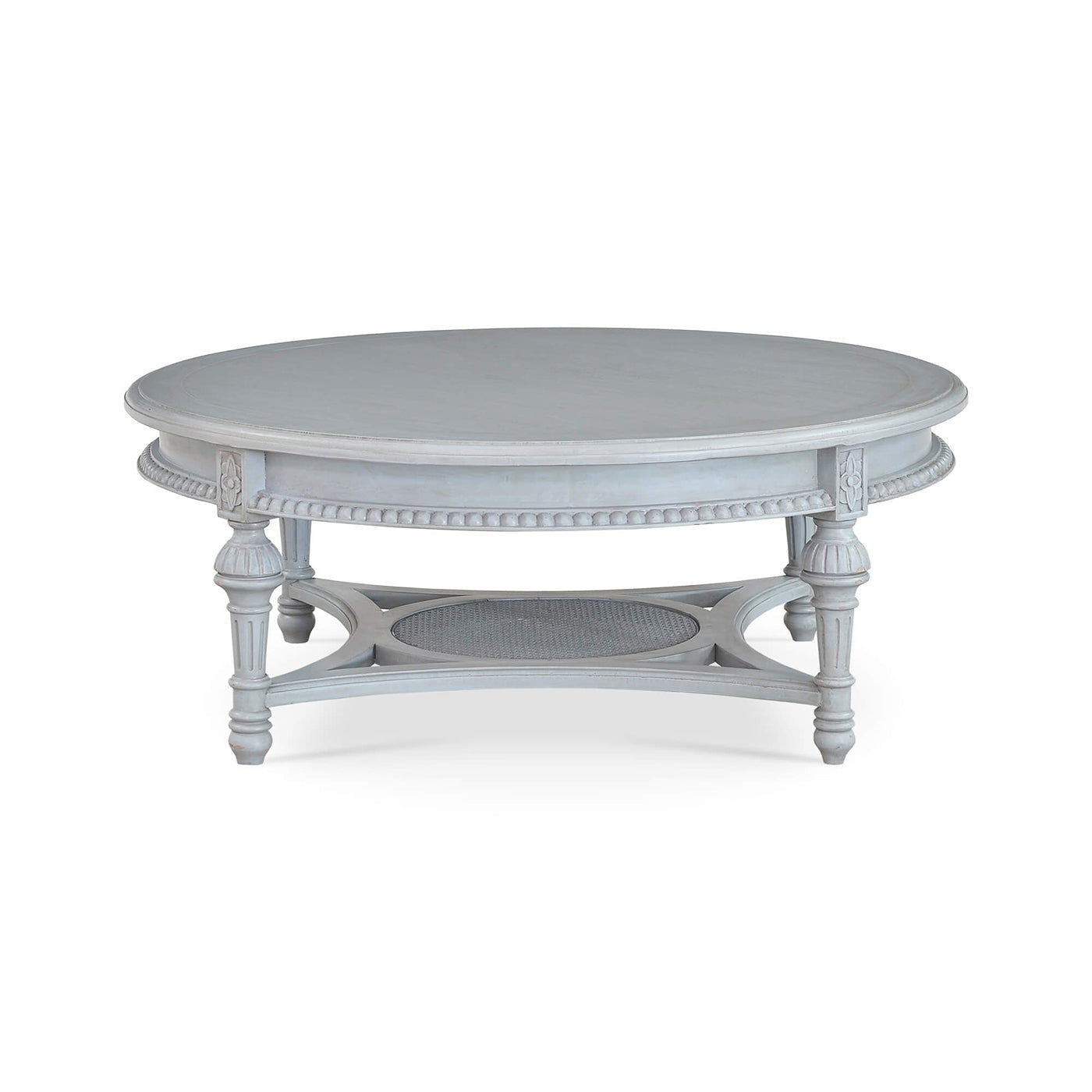 French Provincial Round Coffee Table - Gray - English Georgian America