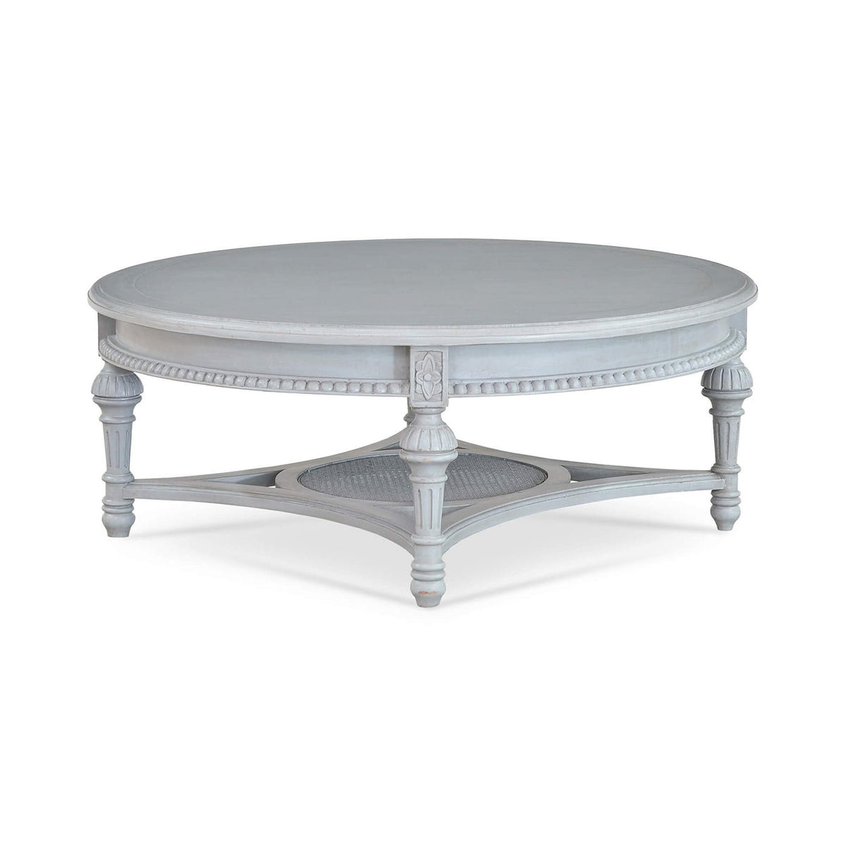 French Provincial Round Coffee Table - Gray - English Georgian America