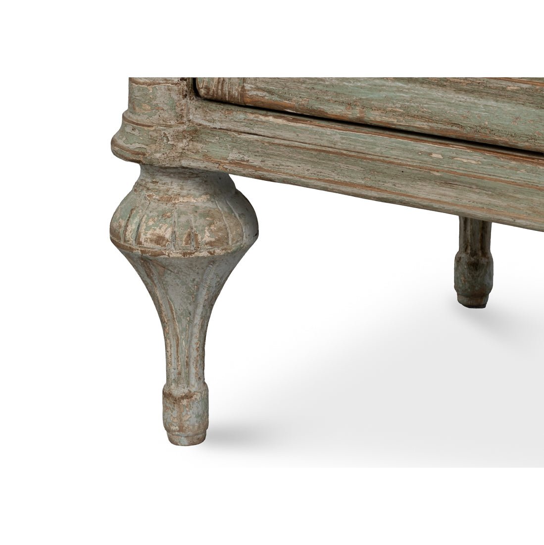 French Provincial Sage Painted Buffet Sideboard - English Georgian America