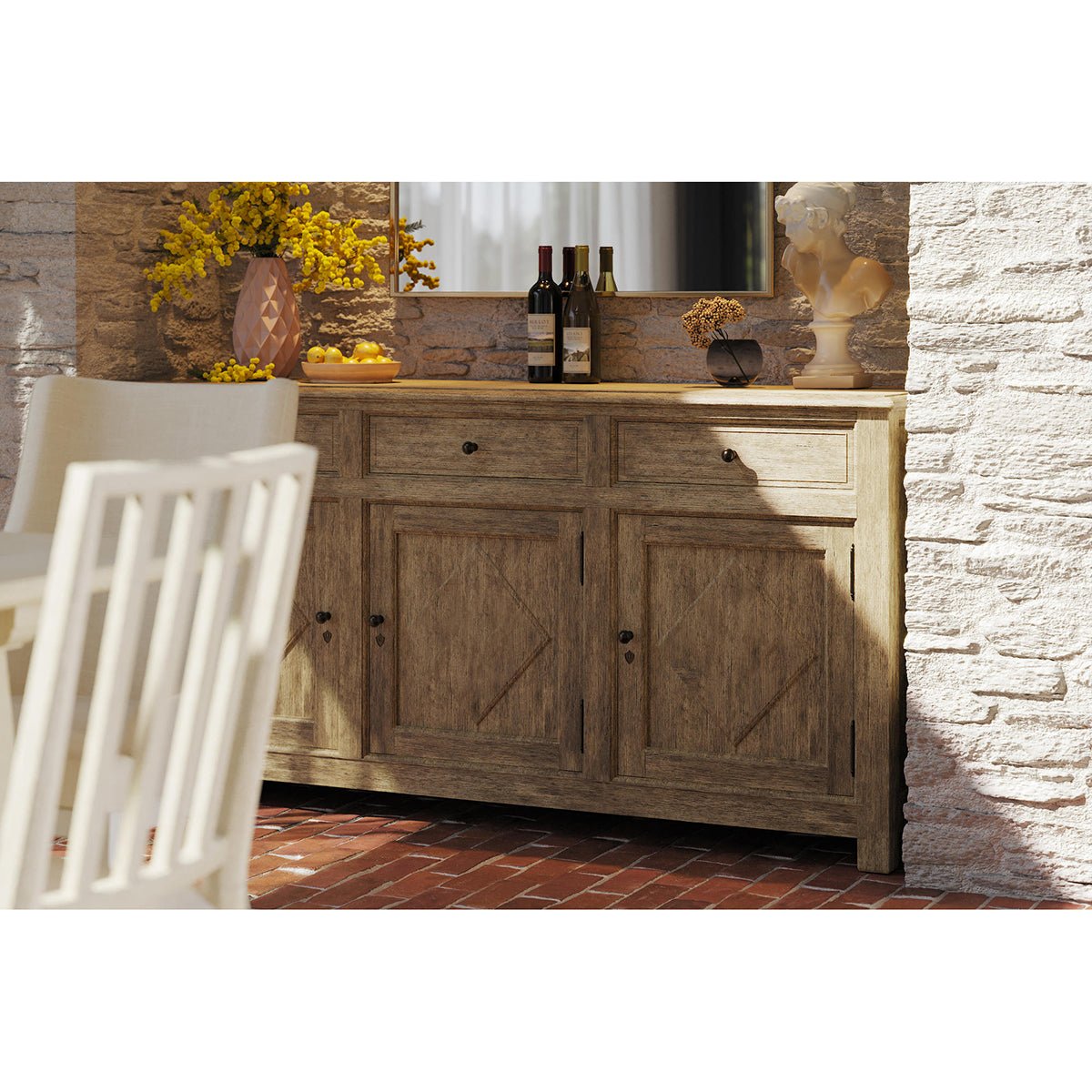 French Provincial Sideboard Buffet - English Georgian America