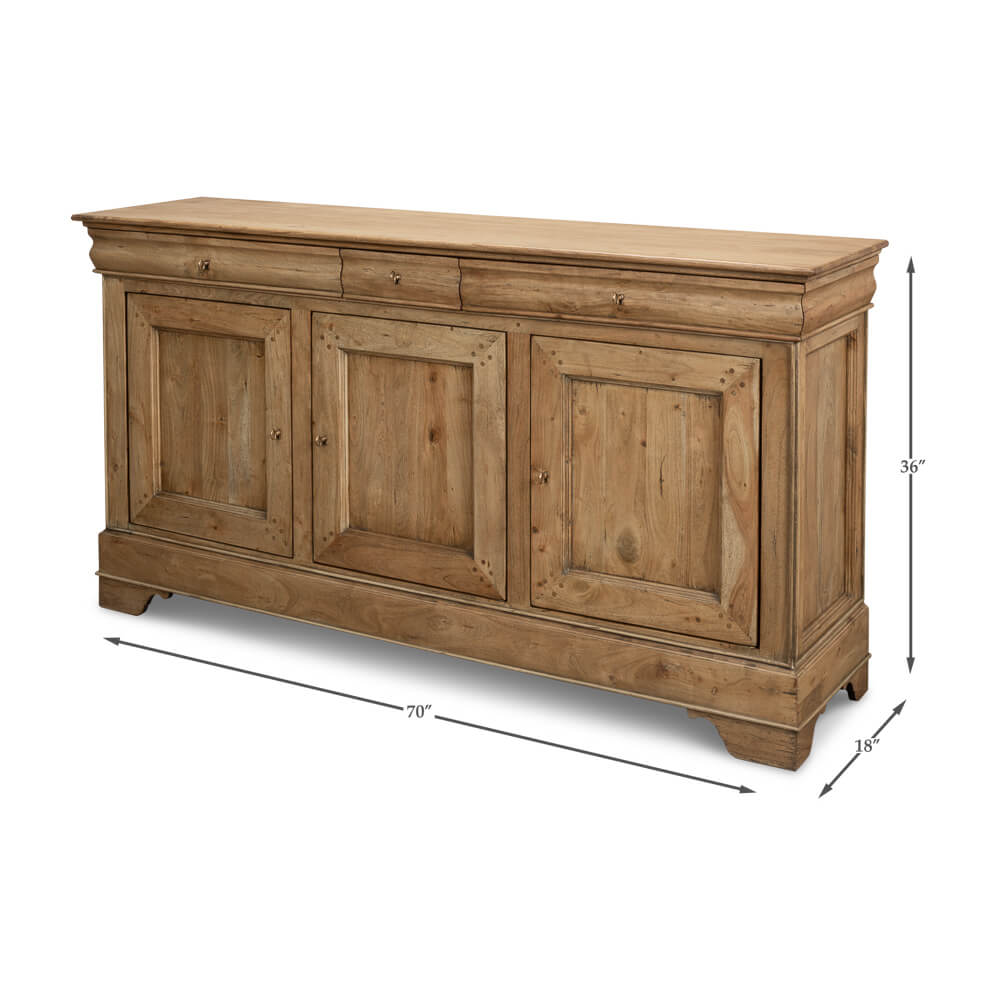 French Provincial Traditional Sideboard - Light Walnut - English Georgian America