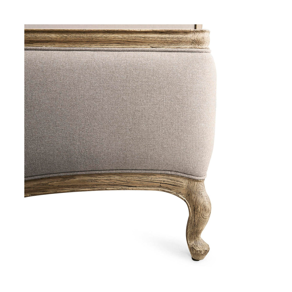 French Provincial Upholstered Oak Bed - Queen - English Georgian America