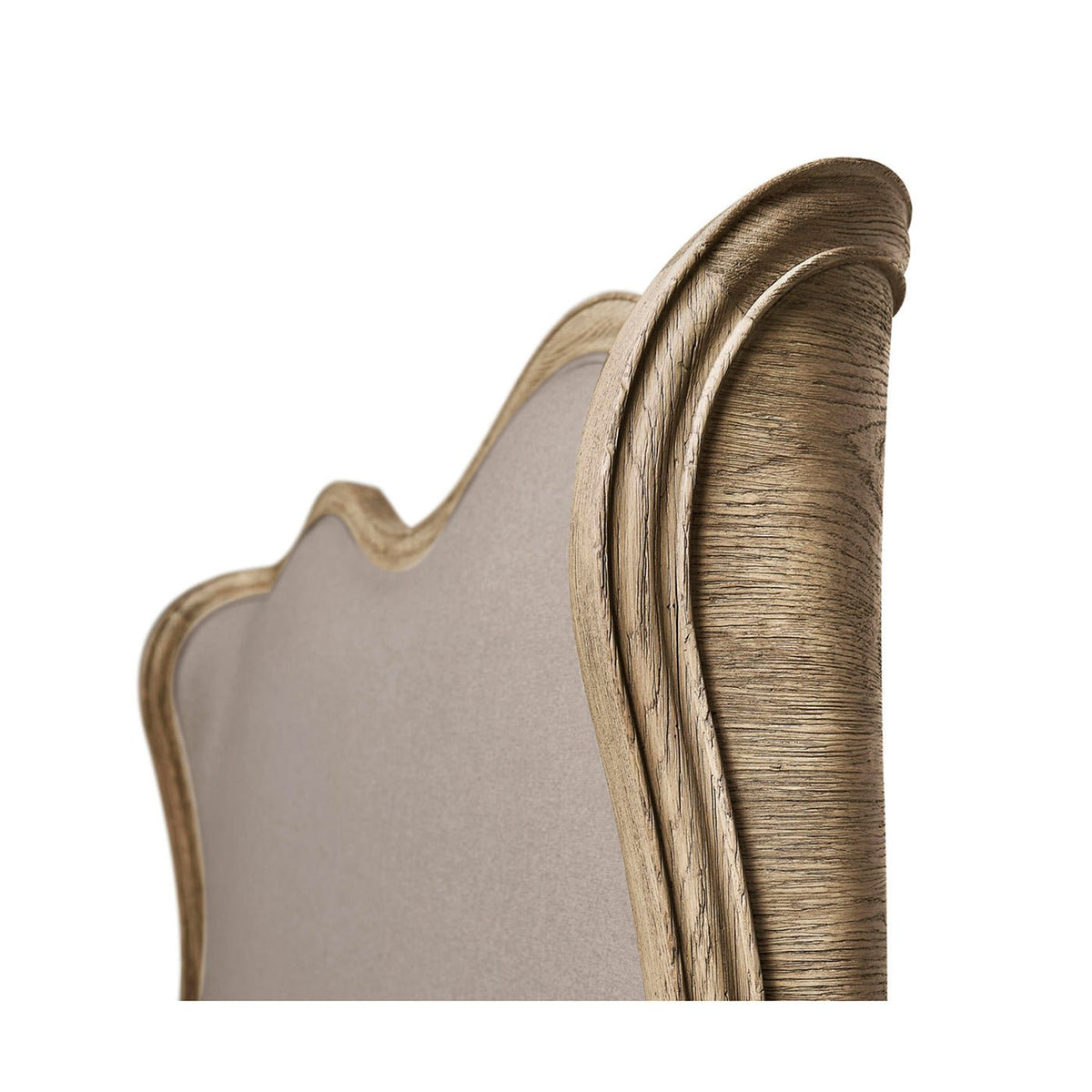 French Provincial Upholstered Oak Bed - Queen - English Georgian America