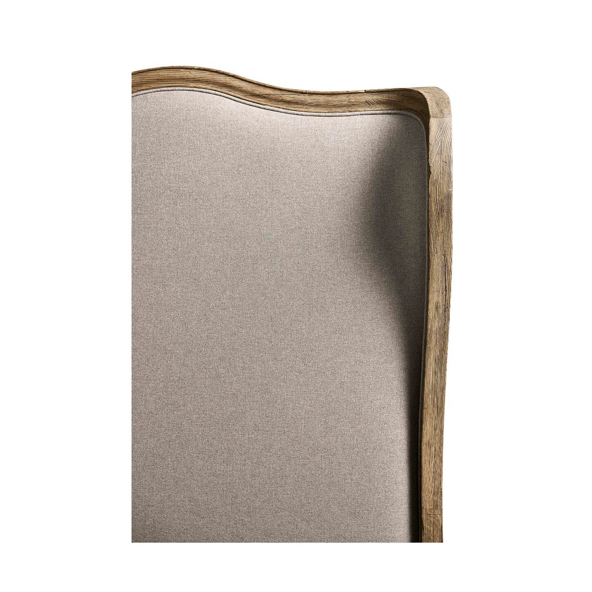 French Provincial Upholstered Oak Bed - Queen - English Georgian America