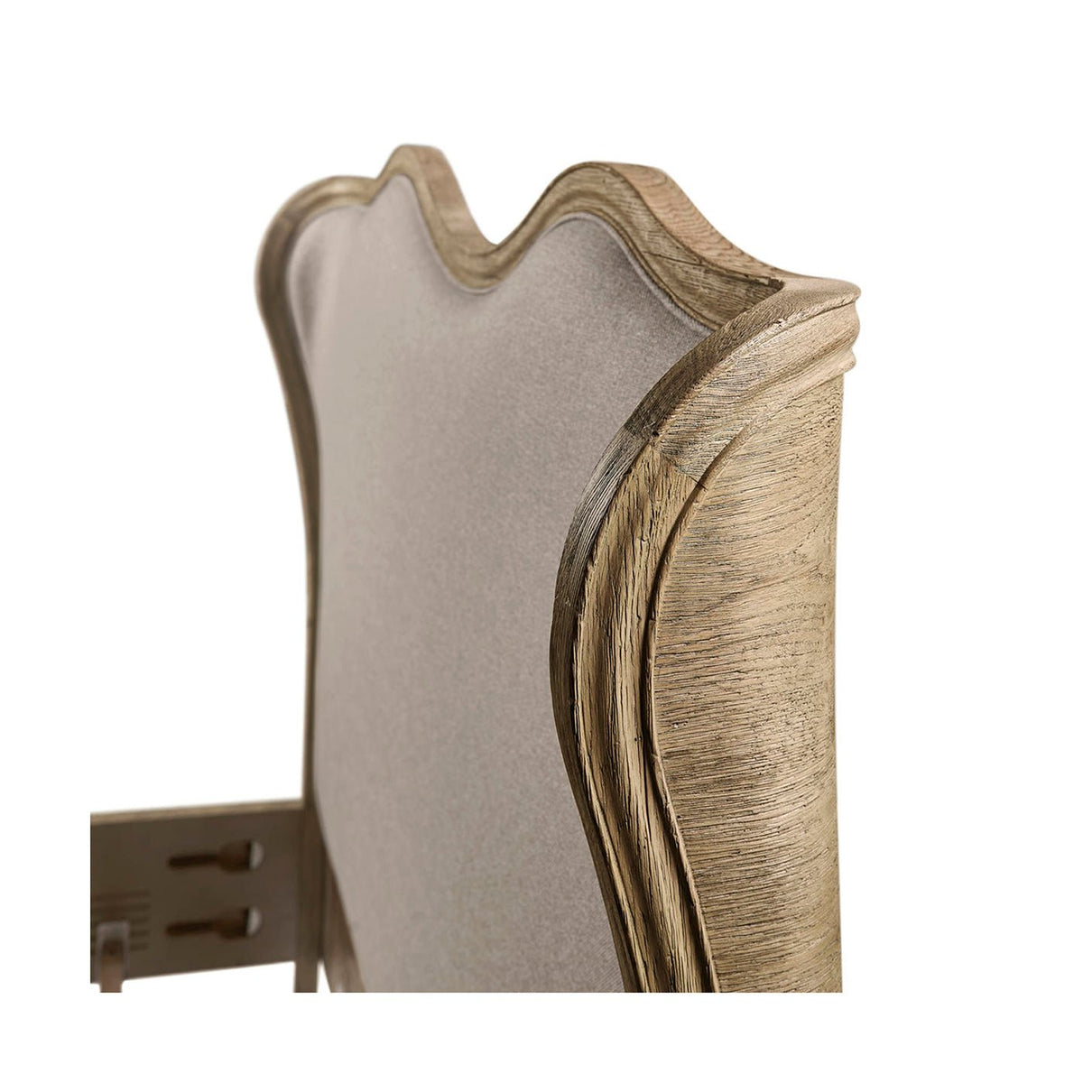 French Provincial Upholstered Oak Bed - Queen - English Georgian America