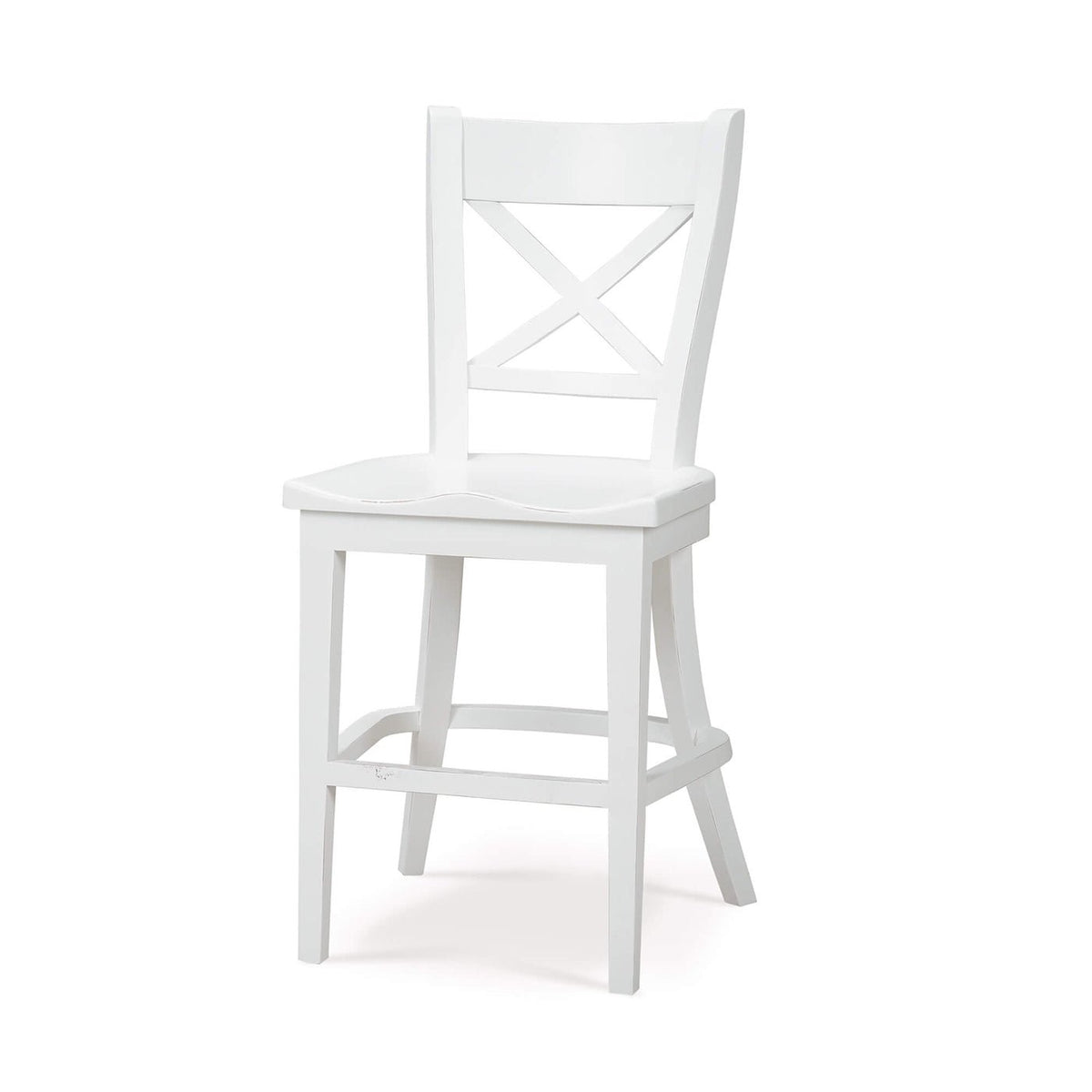 French Provincial White Counter Stool - English Georgian America