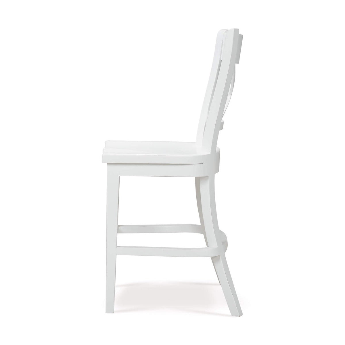 French Provincial White Counter Stool - English Georgian America