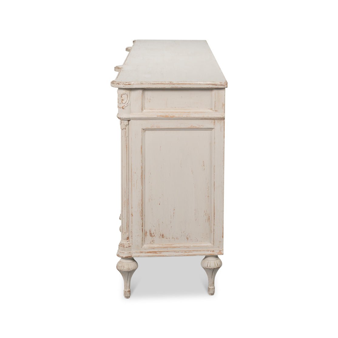 French Provincial White Painted Buffet Sideboard - English Georgian America