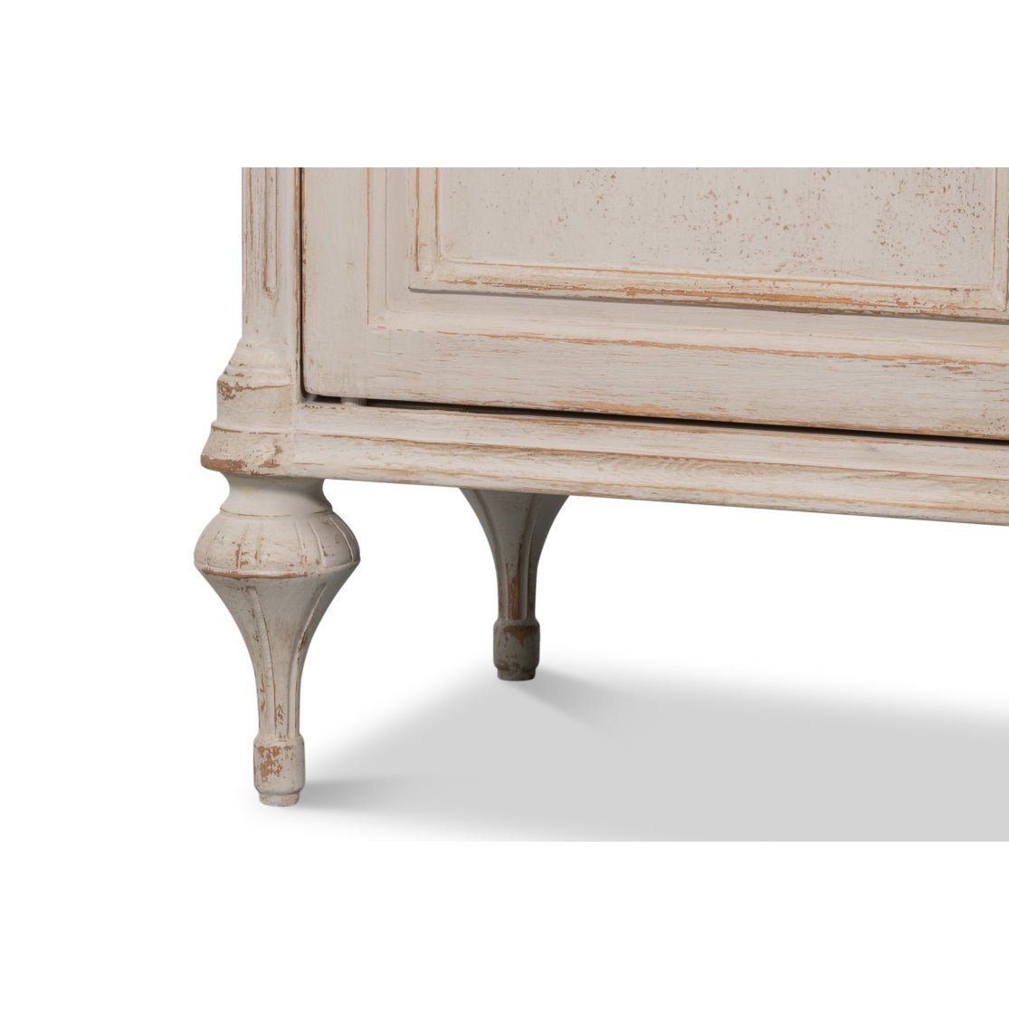 French Provincial White Painted Buffet Sideboard - English Georgian America