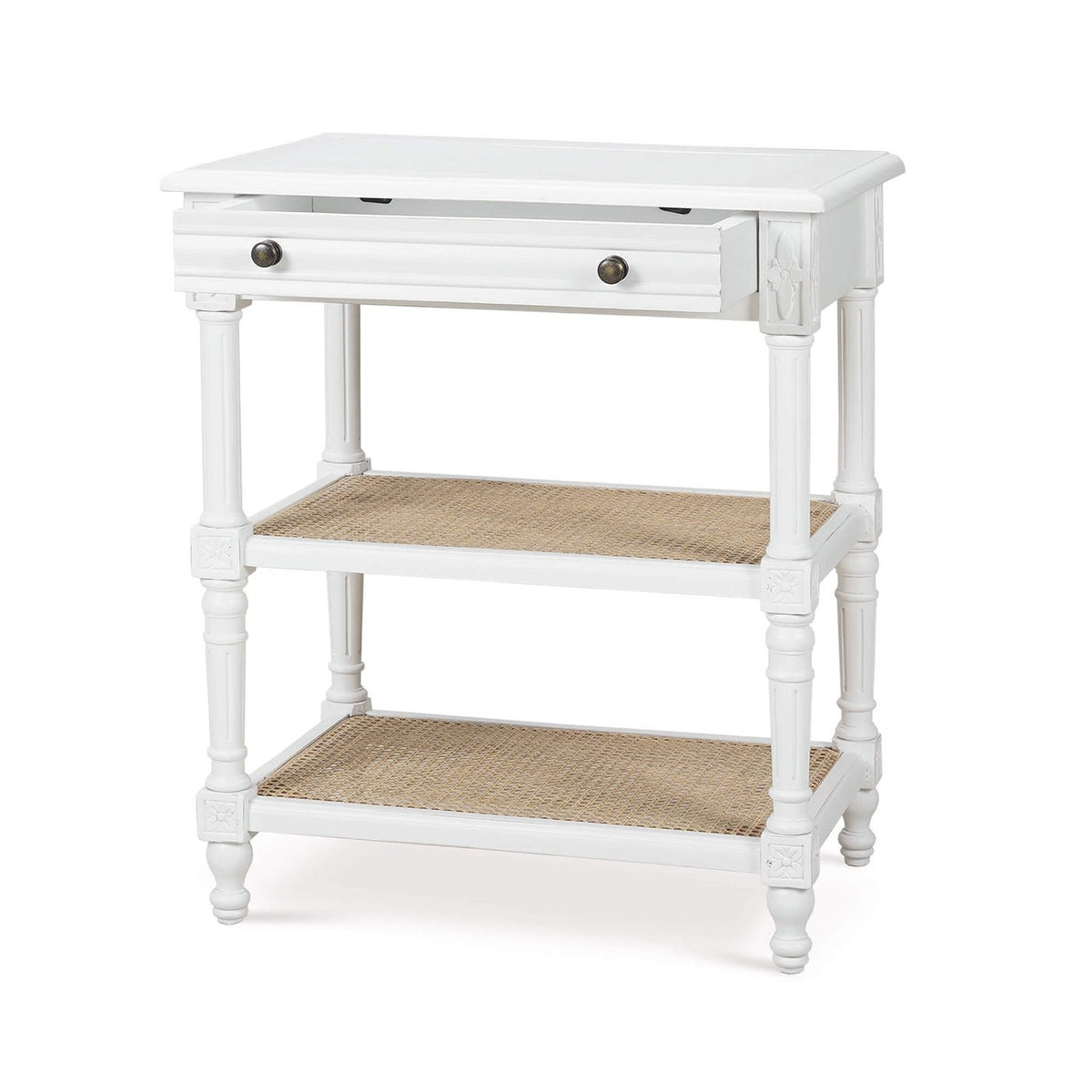 French Provincial White Painted End Table - English Georgian America