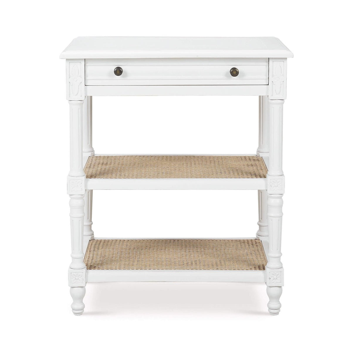 French Provincial White Painted End Table - English Georgian America