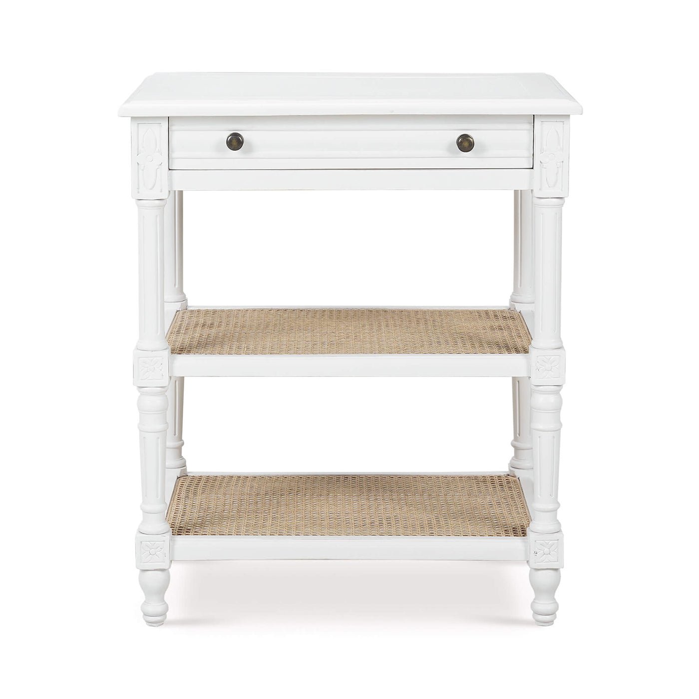 French Provincial White Painted End Table - English Georgian America