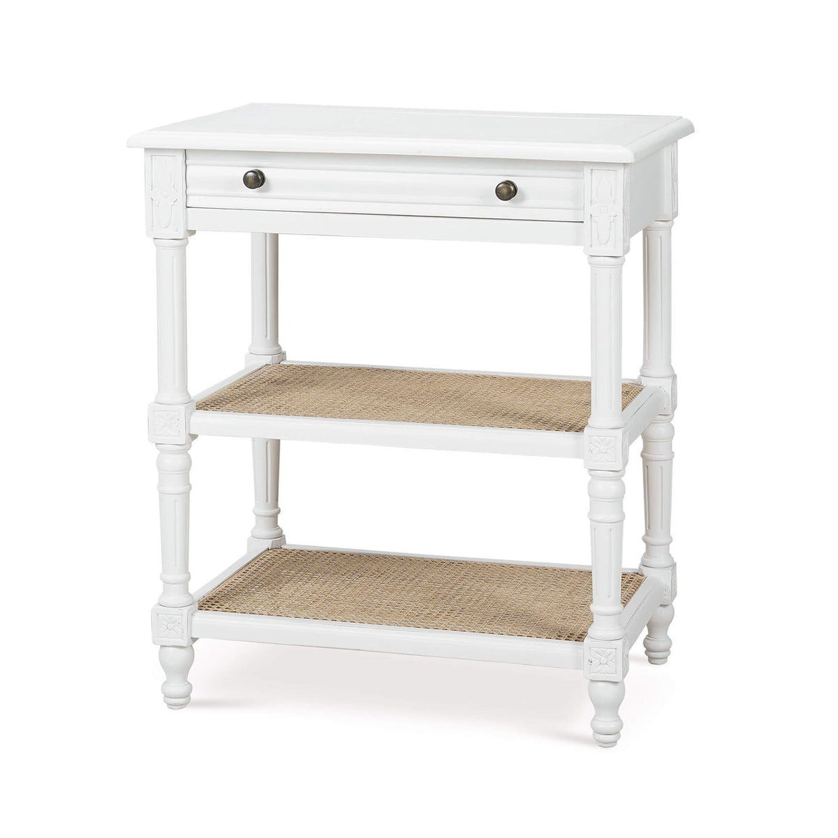 French Provincial White Painted End Table - English Georgian America