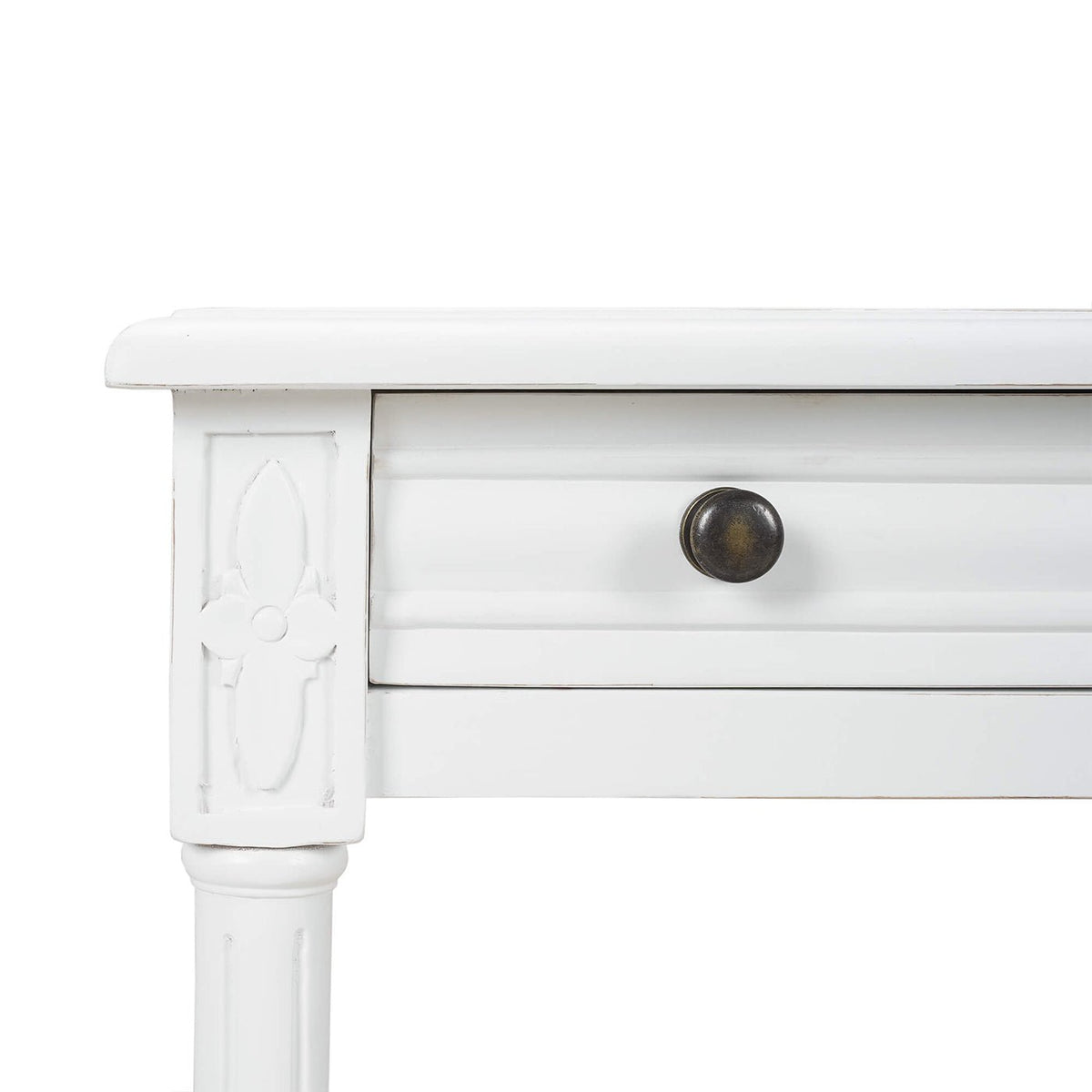 French Provincial White Painted End Table - English Georgian America