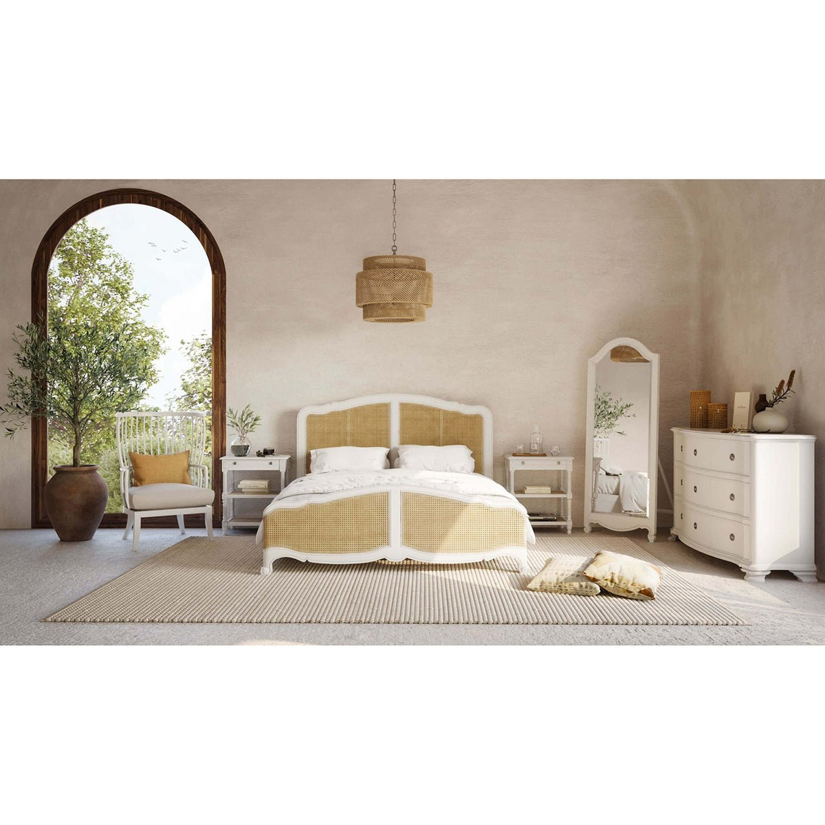 French Provincial White Painted End Table - English Georgian America