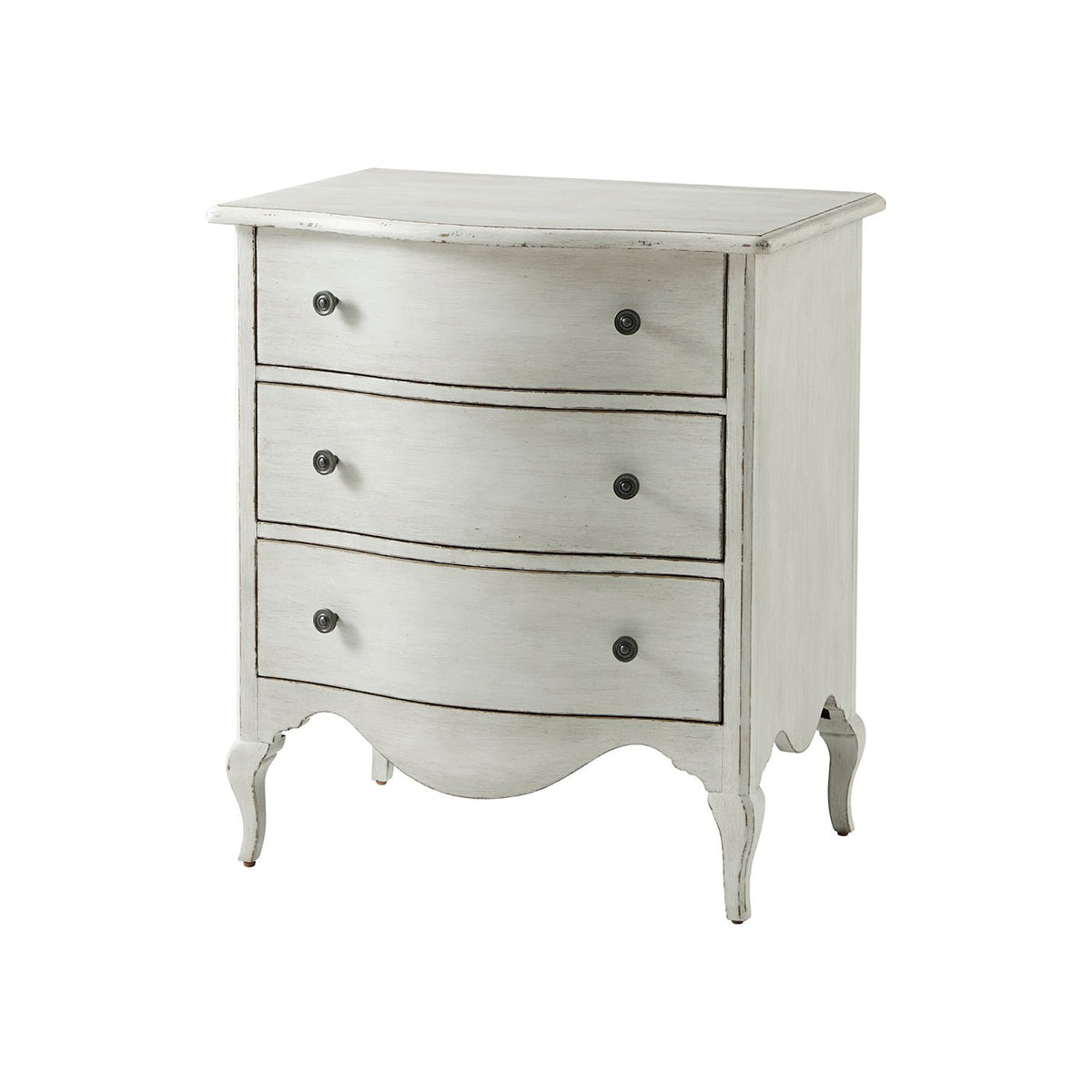 French Provincial White Painted Nightstand - English Georgian America