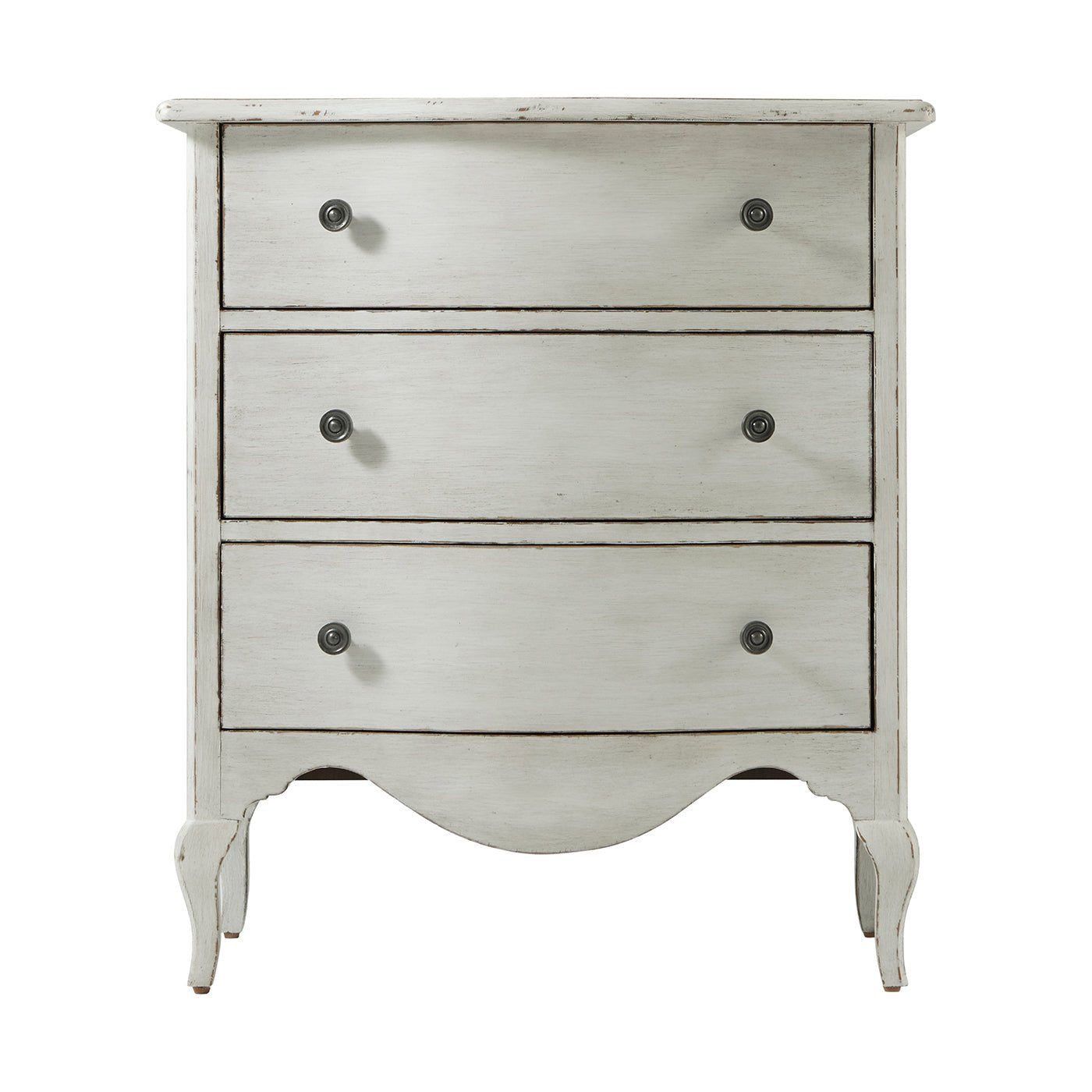 French Provincial White Painted Nightstand - English Georgian America