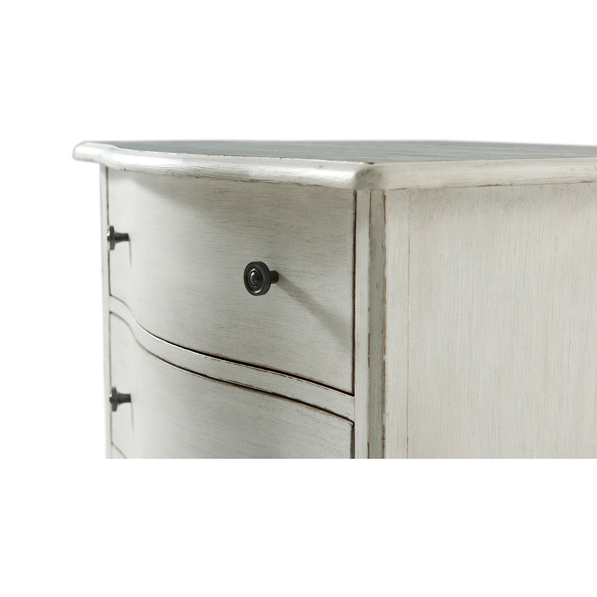 French Provincial White Painted Nightstand - English Georgian America